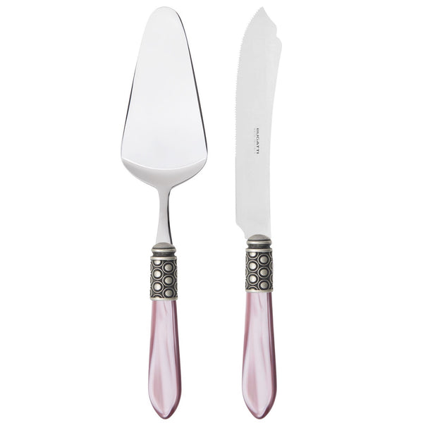 Optical Antique 2 Piece Cake Serving set - Lilac