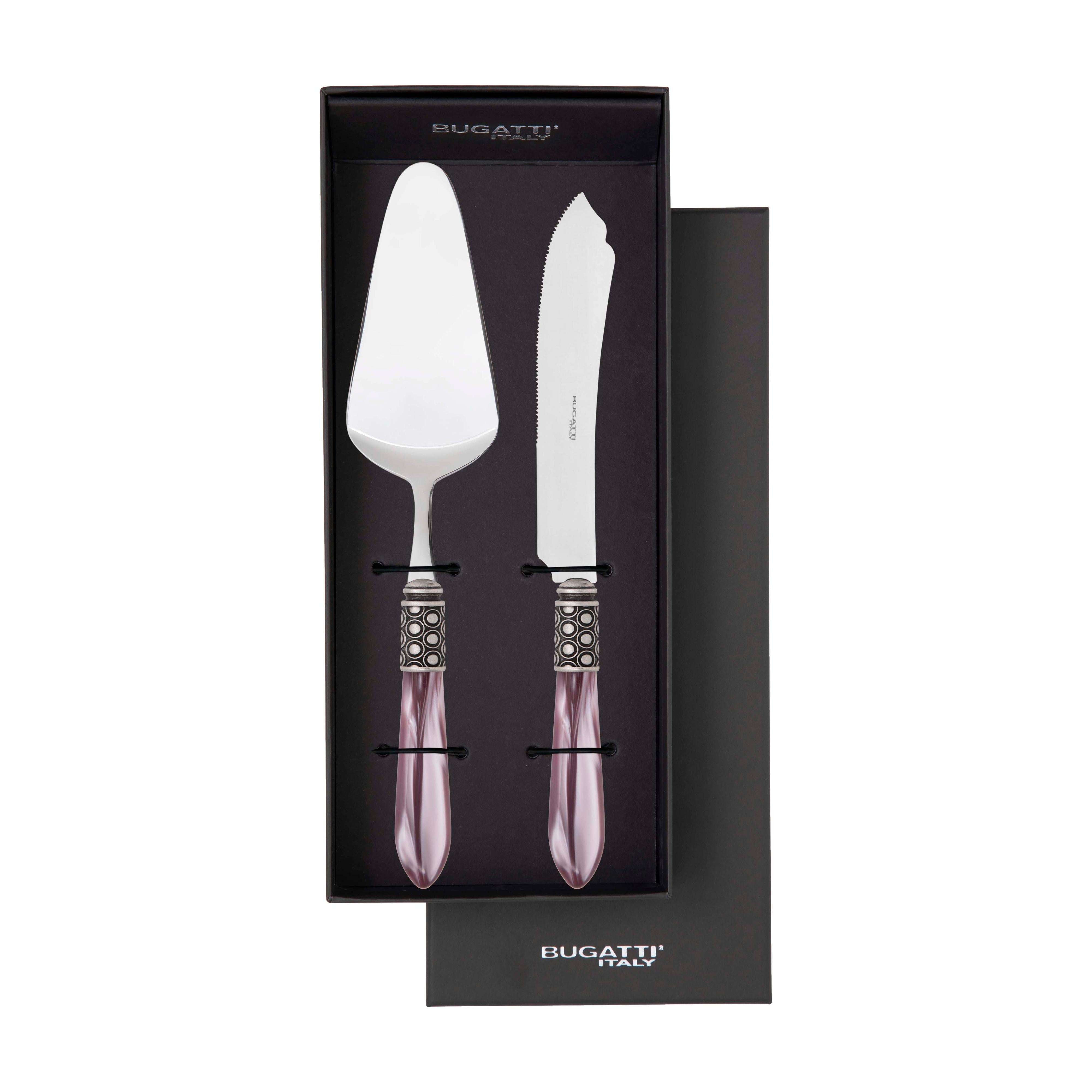 Optical Antique 2 Piece Cake Serving set - Lilac