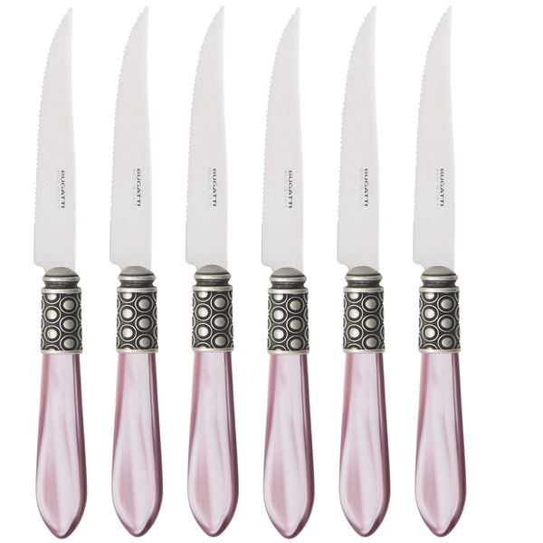 Optical Antique 6 Piece Steak knife Set - Lilac