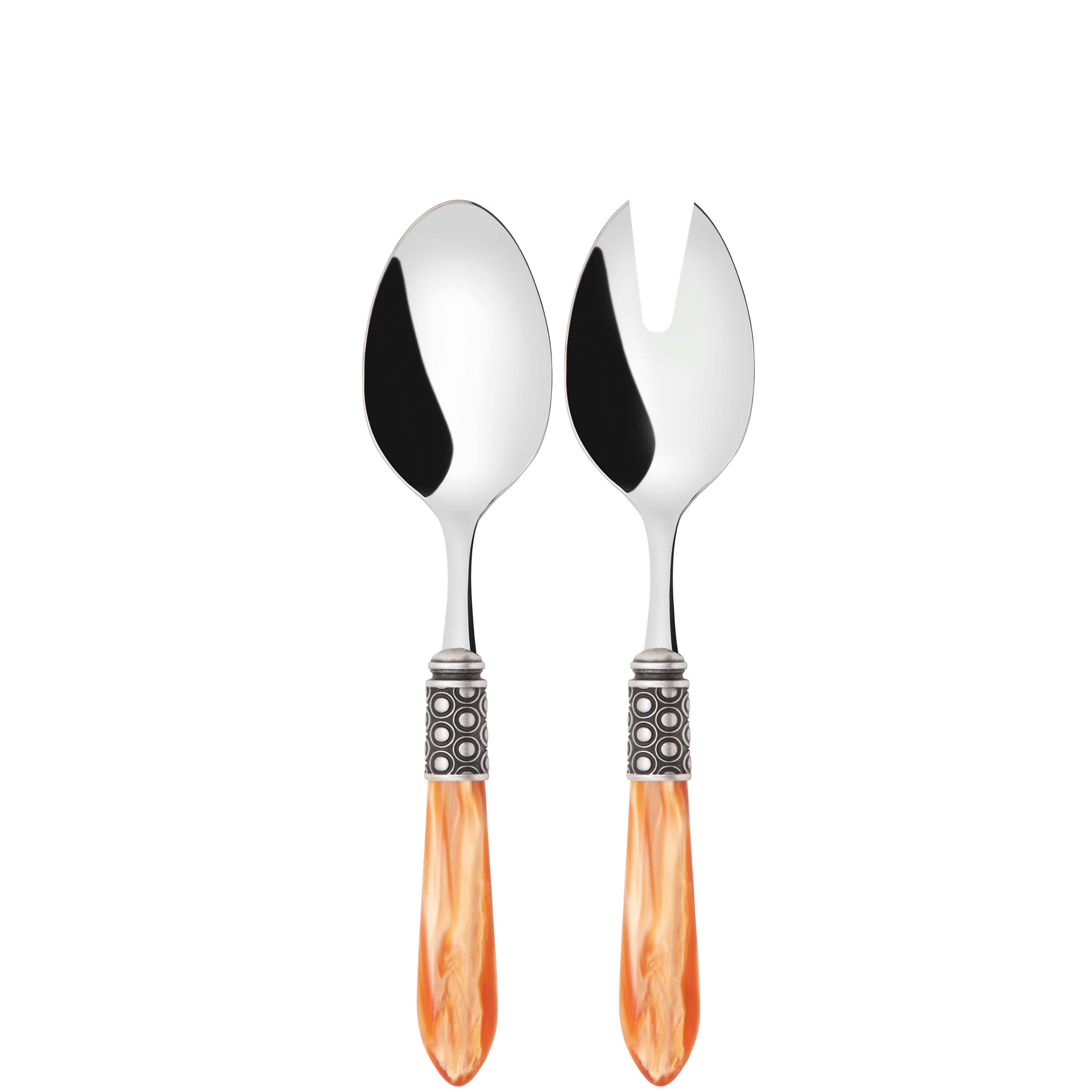 Optical Antique 2 Piece Salad Servers - tangerine-Casa Bugatti USA