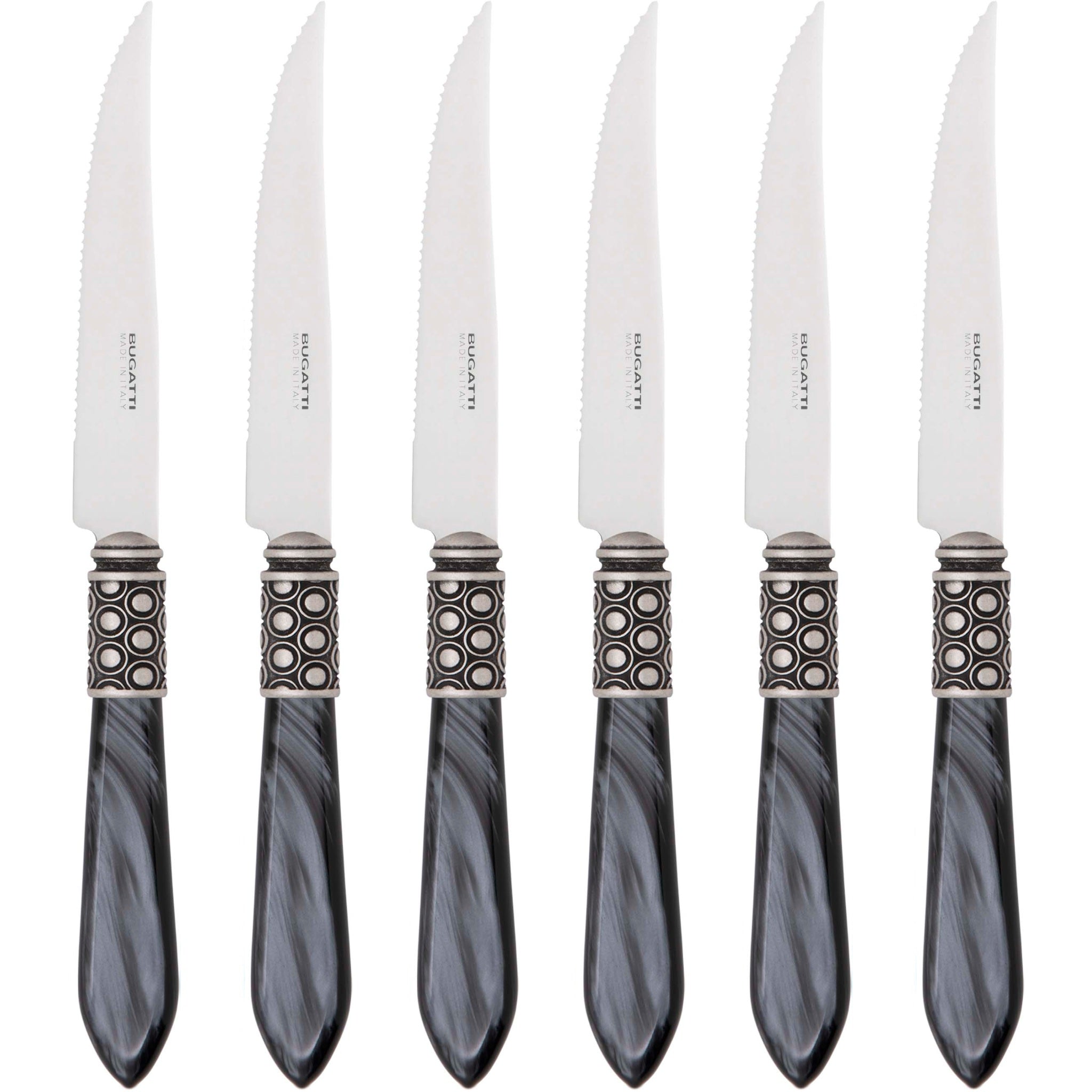 Optical Antique 6 Piece Steak knife Set - Charcoal
