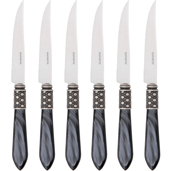 Optical Antique 6 Piece Steak knife Set - Charcoal