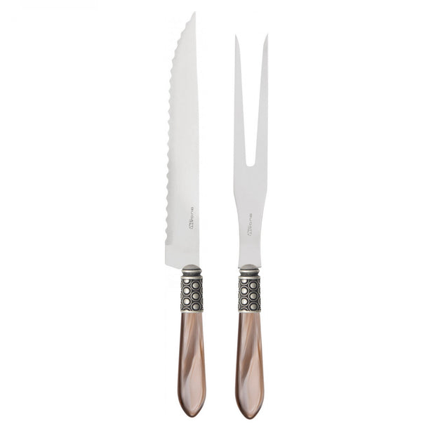 Optical Antique Roast Carving Set - Taupe