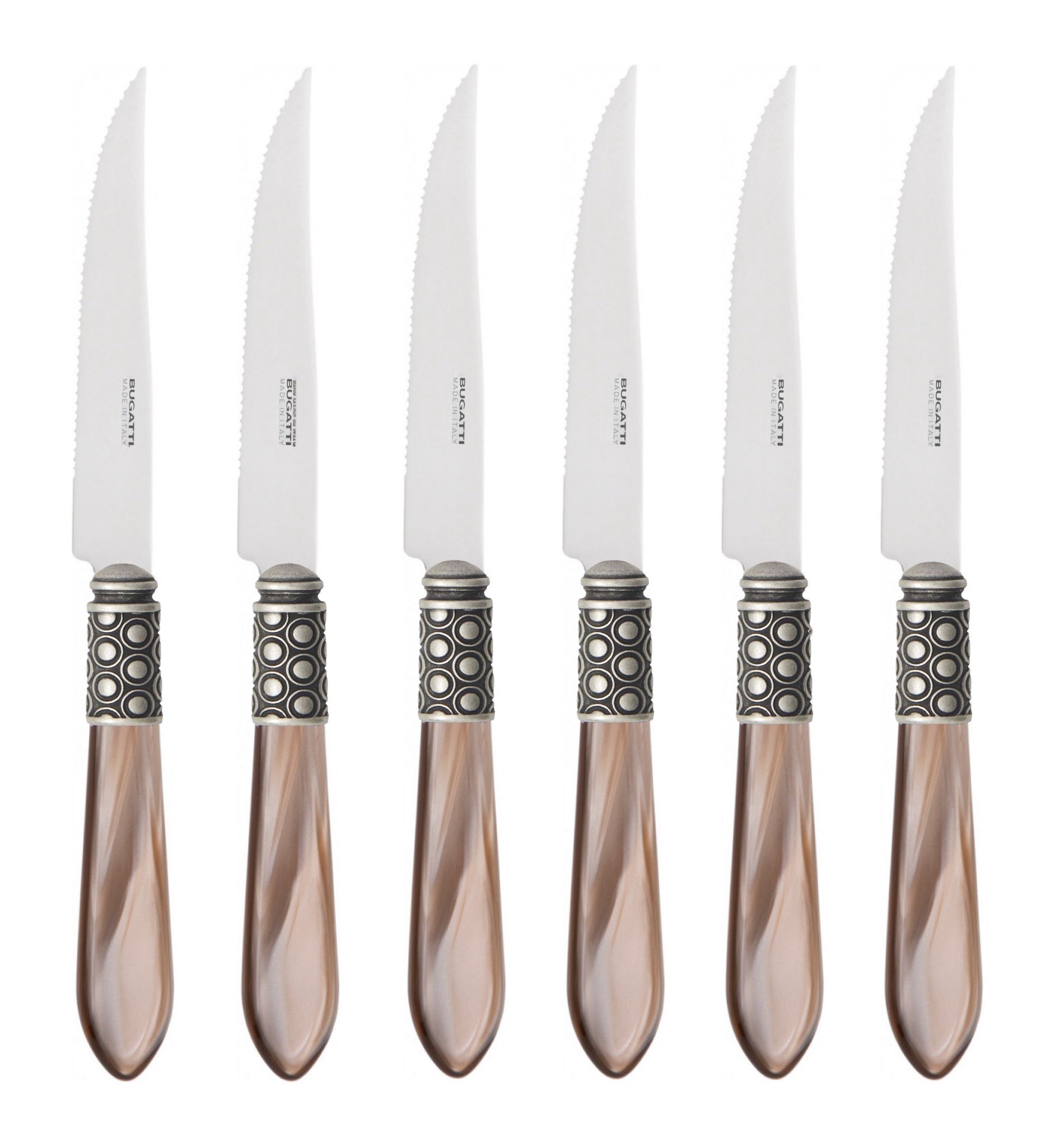 Optical Antique 6 Piece Steak knife Set - Taupe