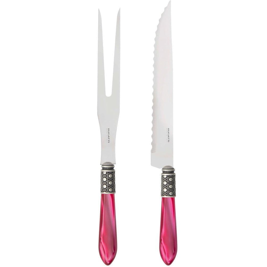 Optical Antique Roast Carving Set - Raspberry