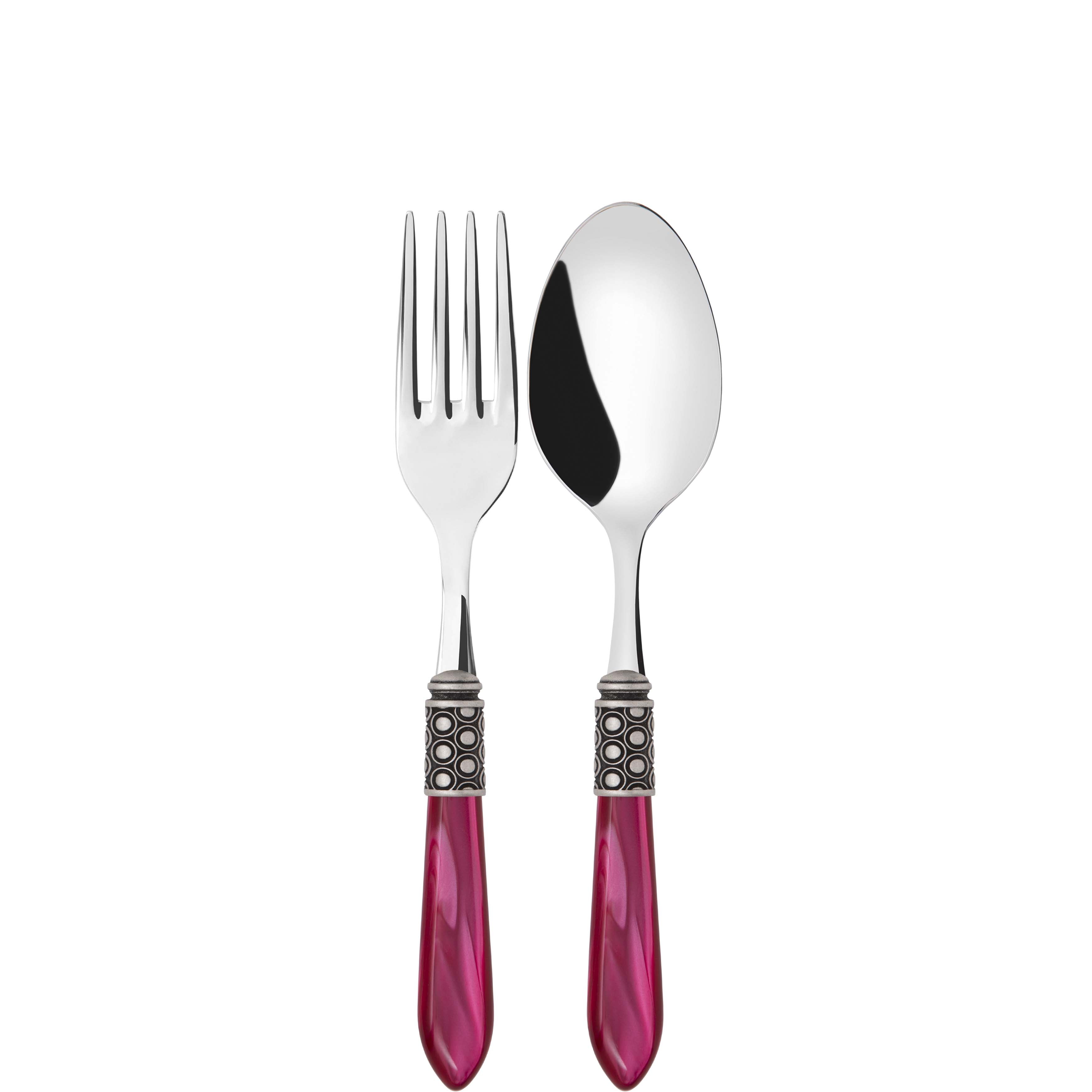 Optical Antique 2 Piece Serving Set - Raspberry