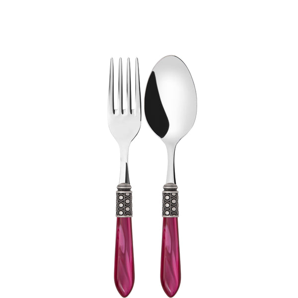 Optical Antique 2 Piece Serving Set - Raspberry