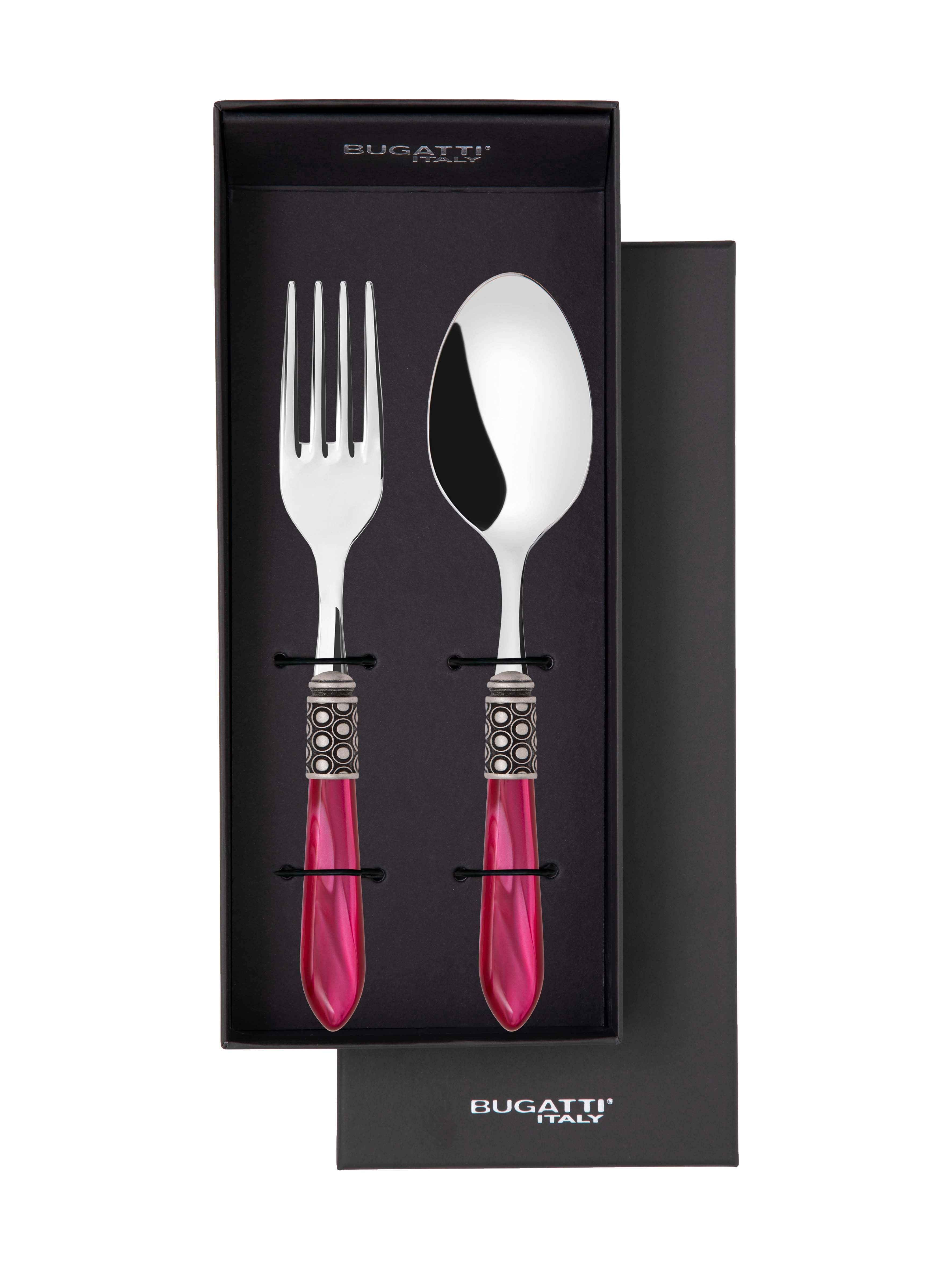 Optical Antique 2 Piece Serving Set - Raspberry