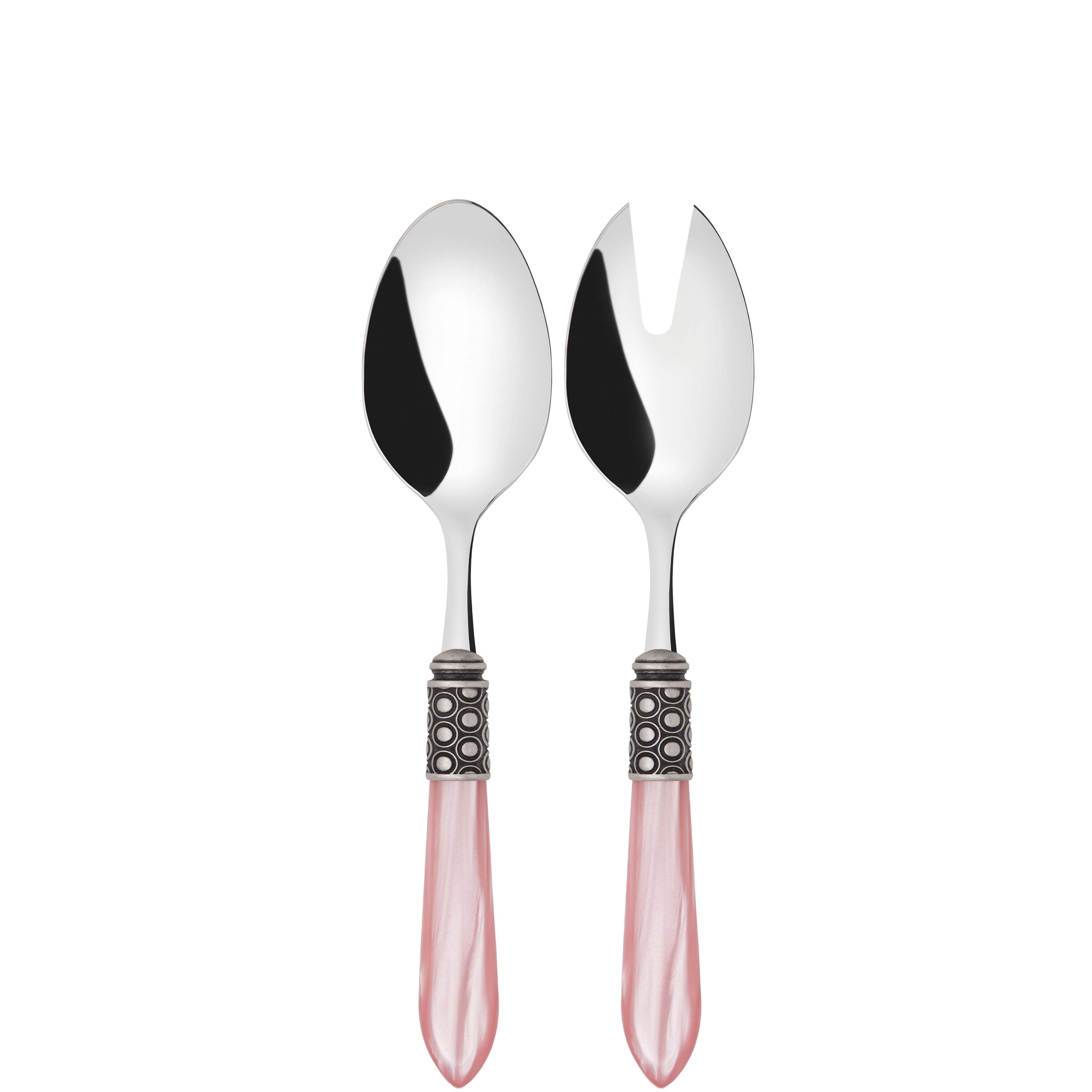 Optical Antique 2 Piece Salad Servers - pink-Casa Bugatti USA