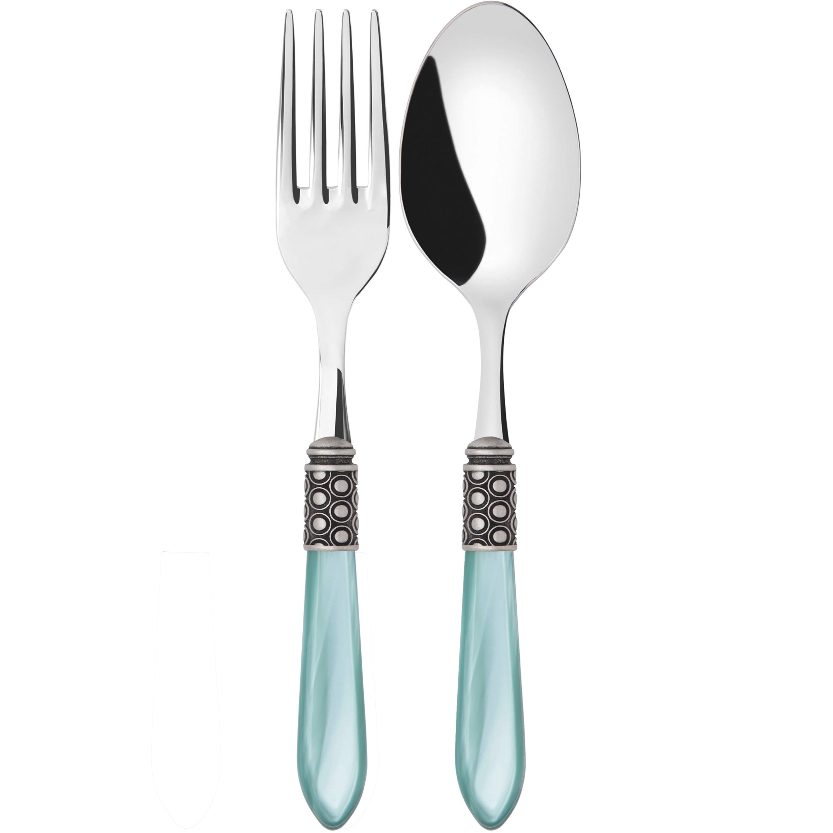Optical Antique 2 Piece Serving Set - Aqua