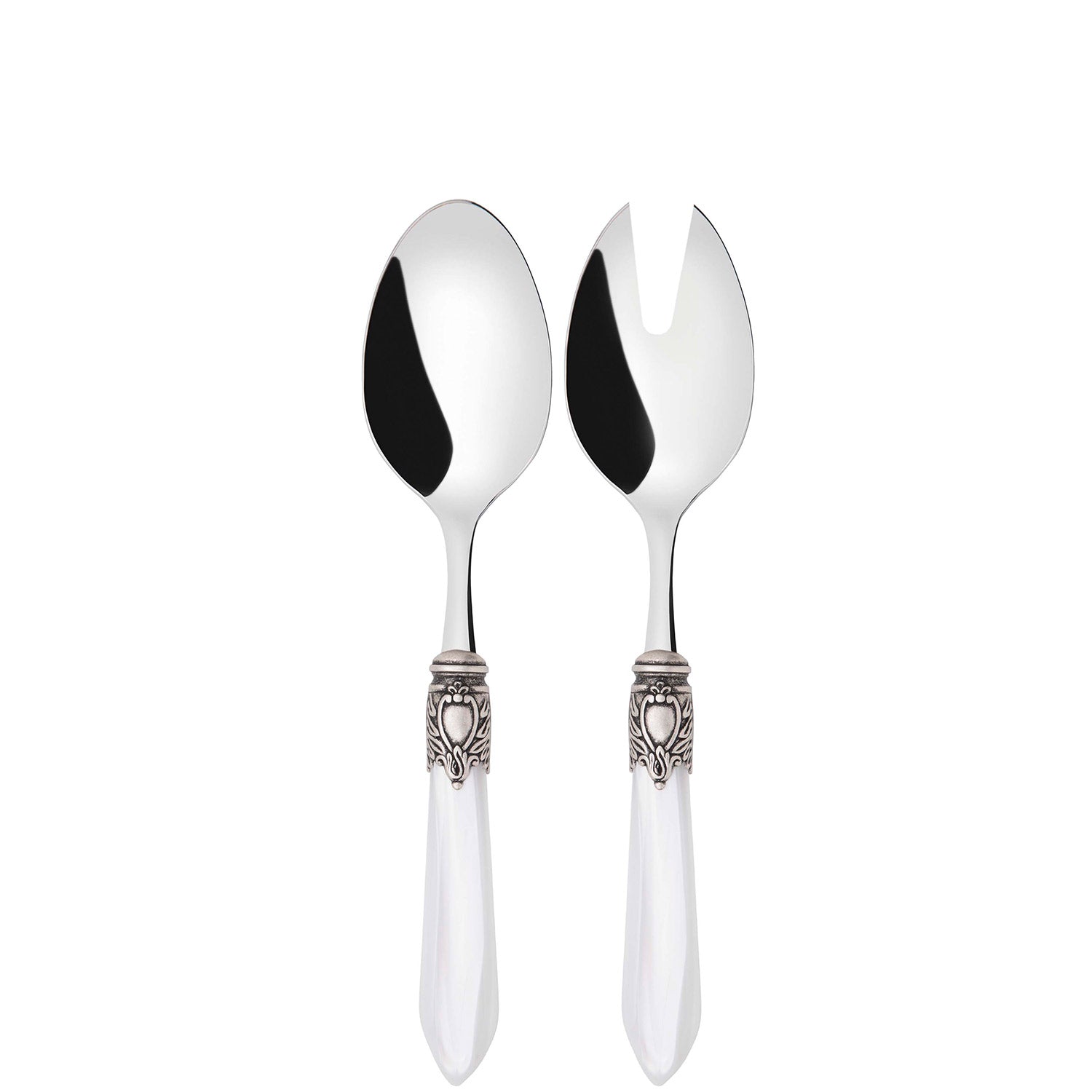 Oxford Antique 2 Piece Salad Servers - White
