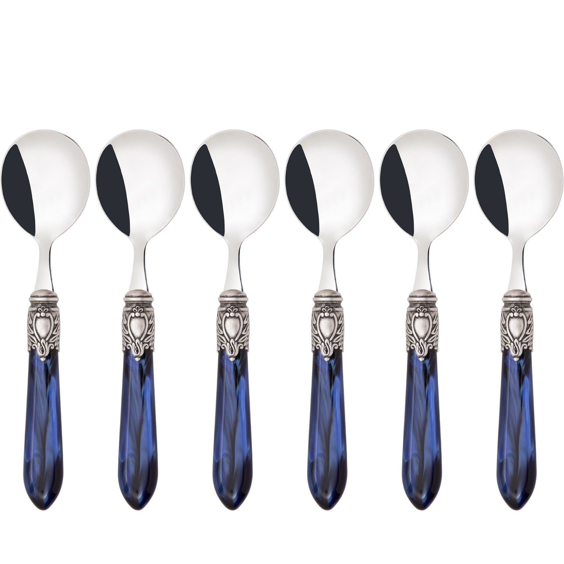 Oxford Antique Soup Spoons Set -  Royal Blue-Casa Bugatti USA