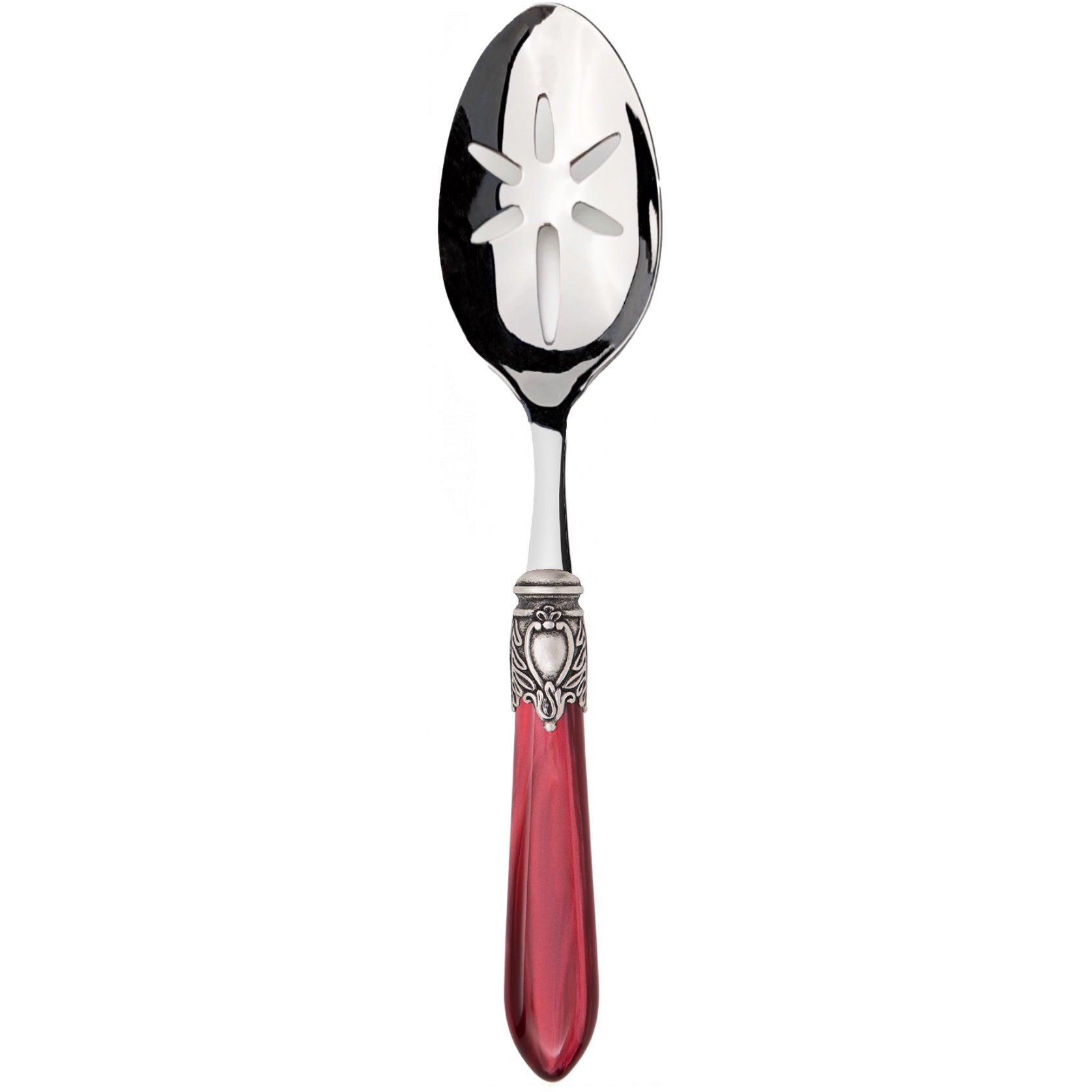 Oxford Antique Slotted Serving Spoon - Burgundy