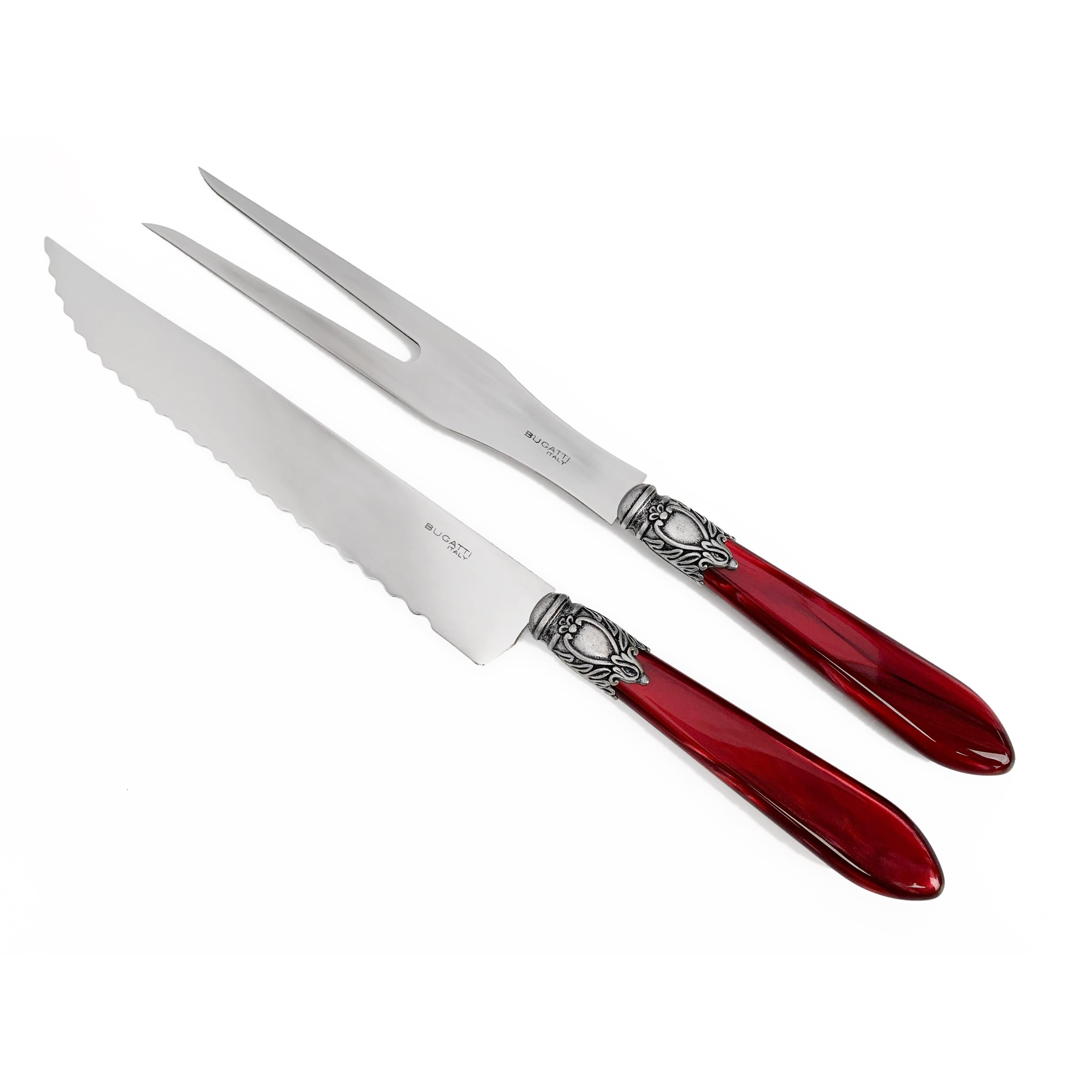 Oxford Antique Roast Carving Set - Burgundy