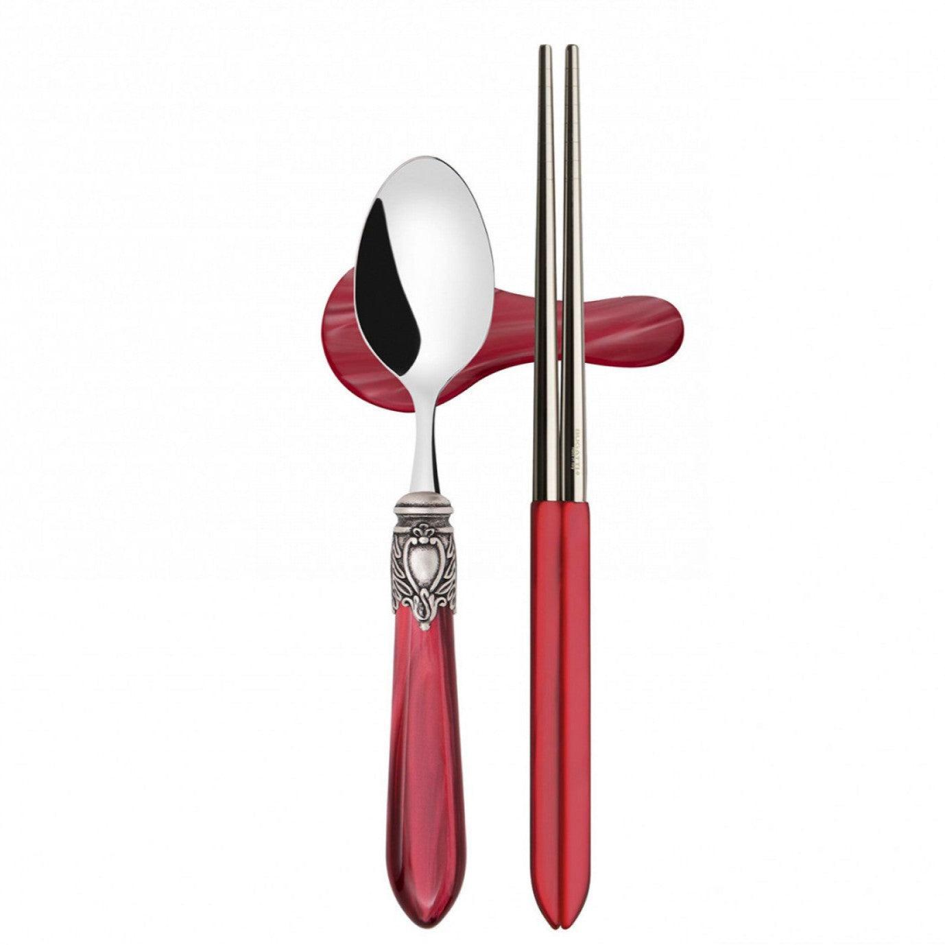 Oxford Antique Chopsticks Set for 2 - Burgundy