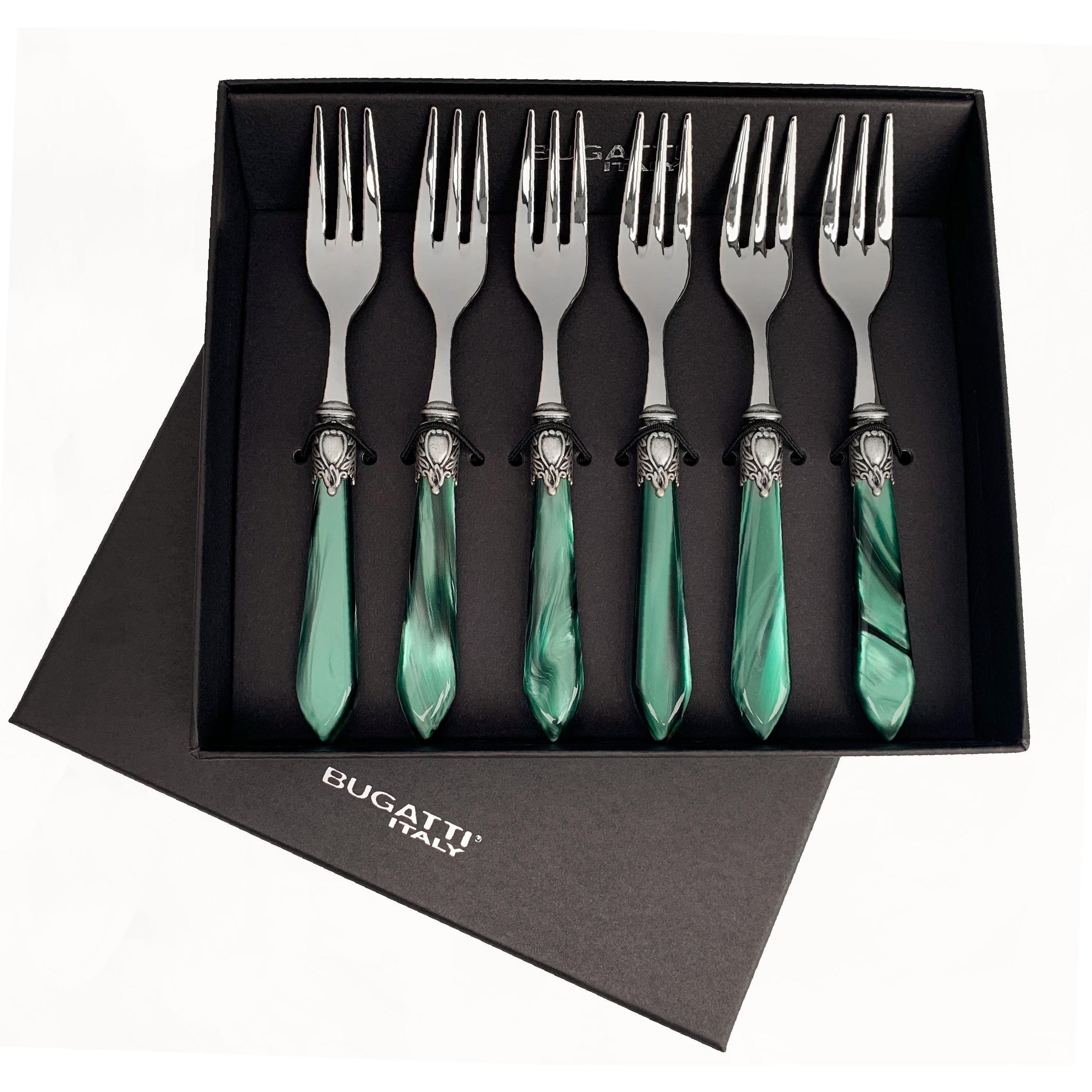 Oxford Antique 6 Piece Cocktail Fork Set Green