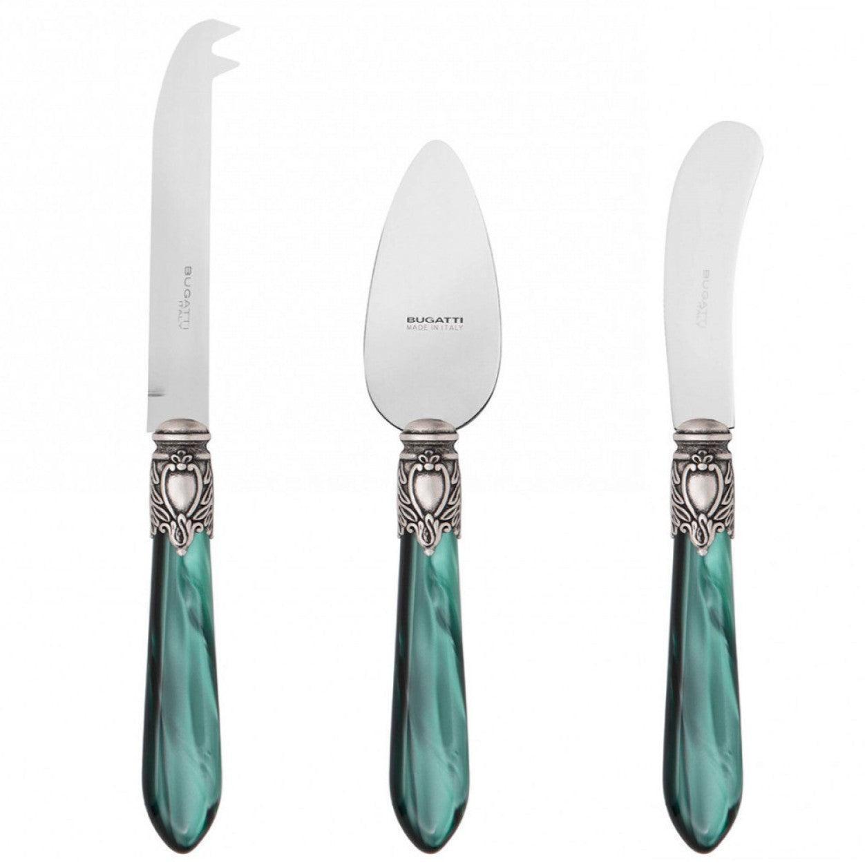Oxford Antique Cheese Knives Set  Green