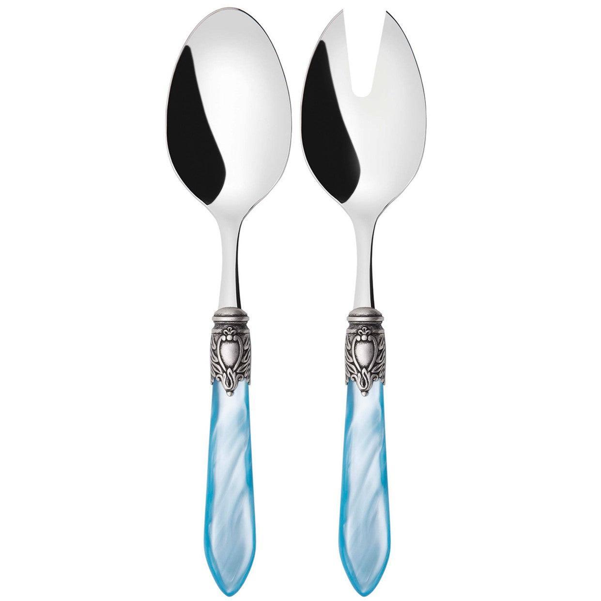 Oxford Antique 2 Piece Salad Servers - Sky Blue-Casa Bugatti USA