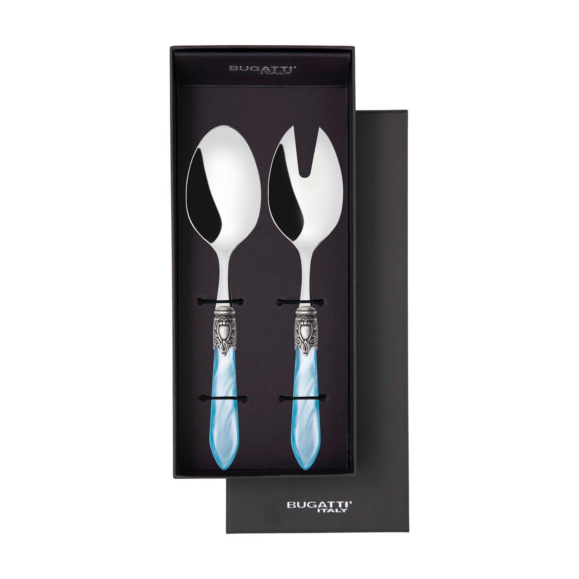 Oxford Antique 2 Piece Salad Servers - Sky Blue-Casa Bugatti USA
