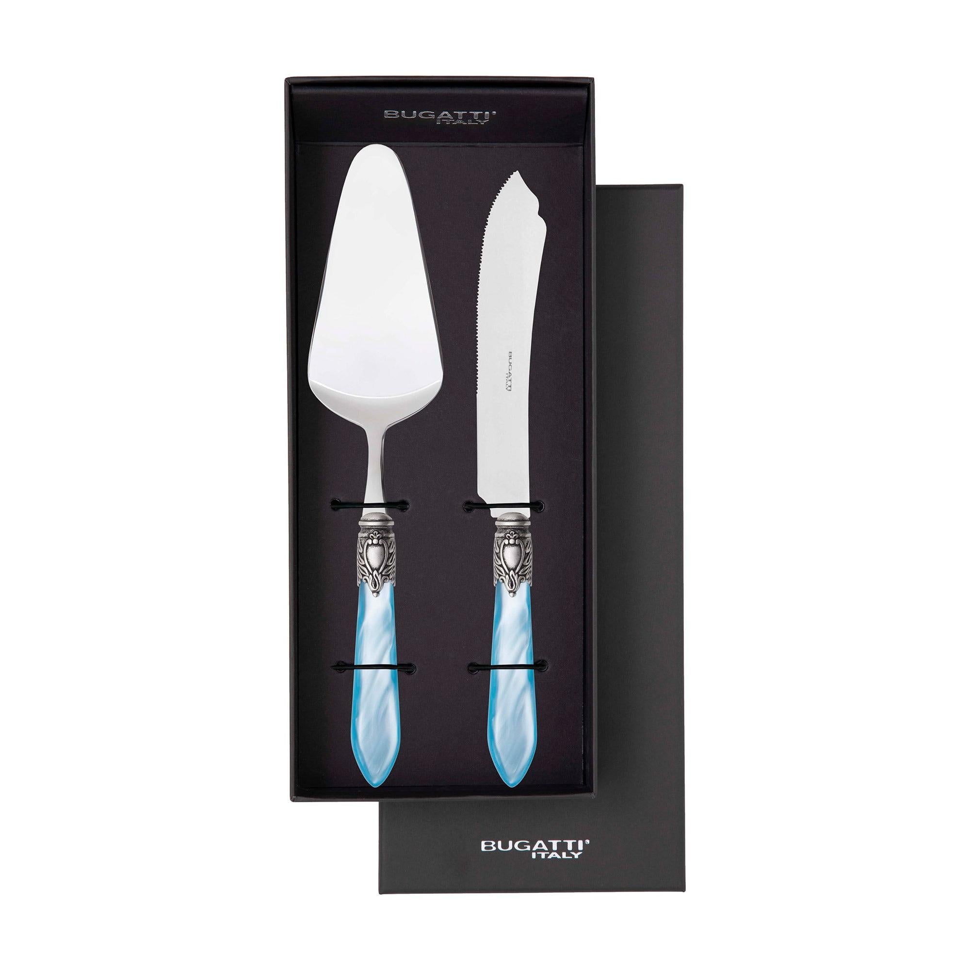 Oxford Antique 2 Piece Cake Serving set - Sky Blue