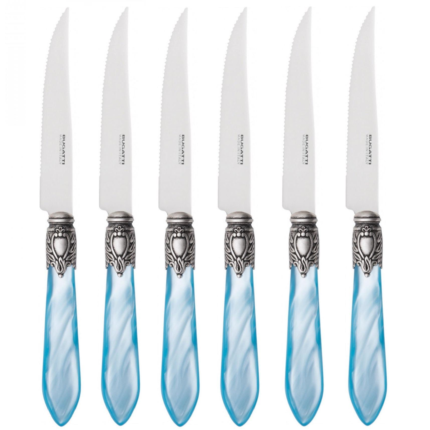 Oxford Antique 6 Piece Steak knife Set - Sky Blue