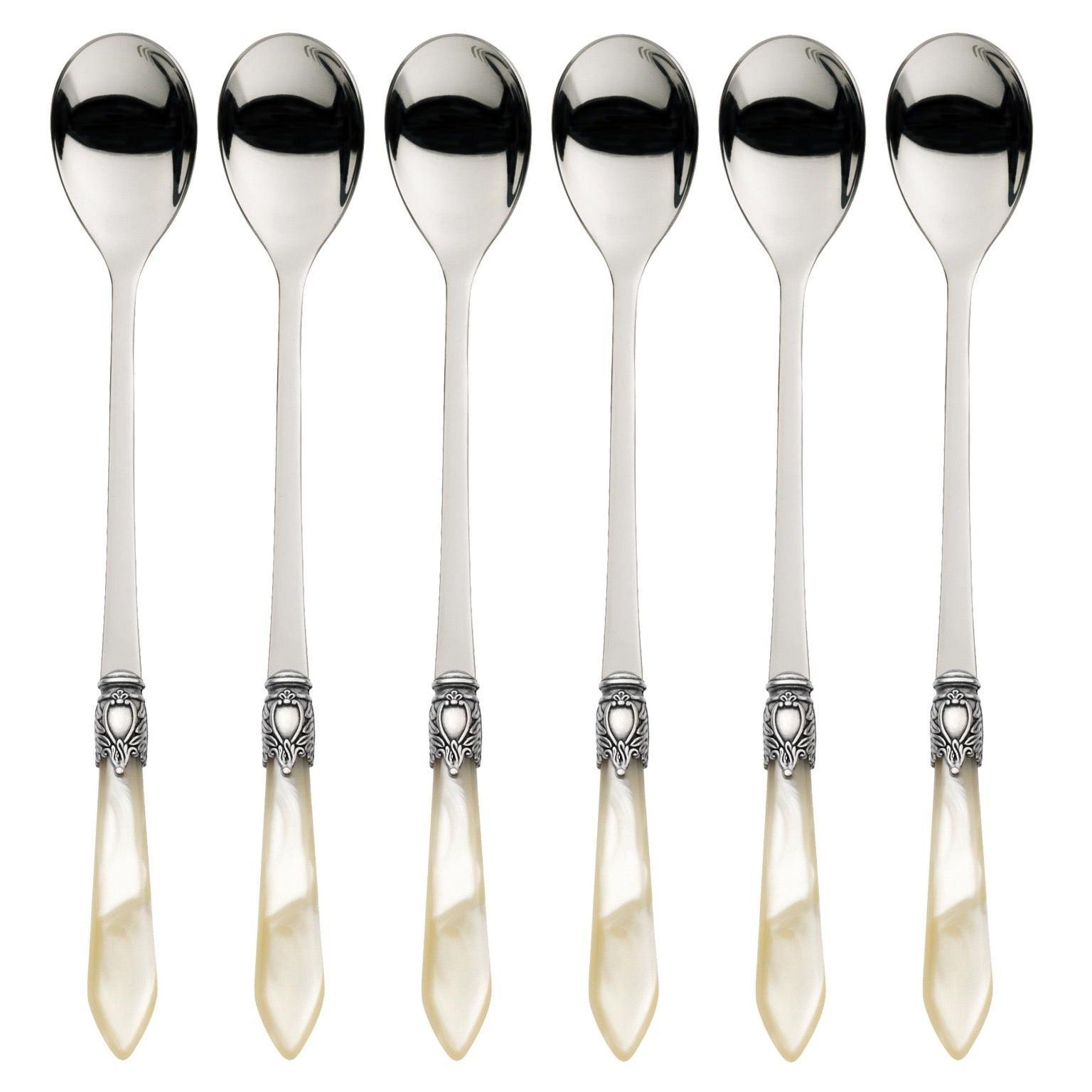Oxford Antique 6 Piece Ice Tea / Latte Spoons Ivory