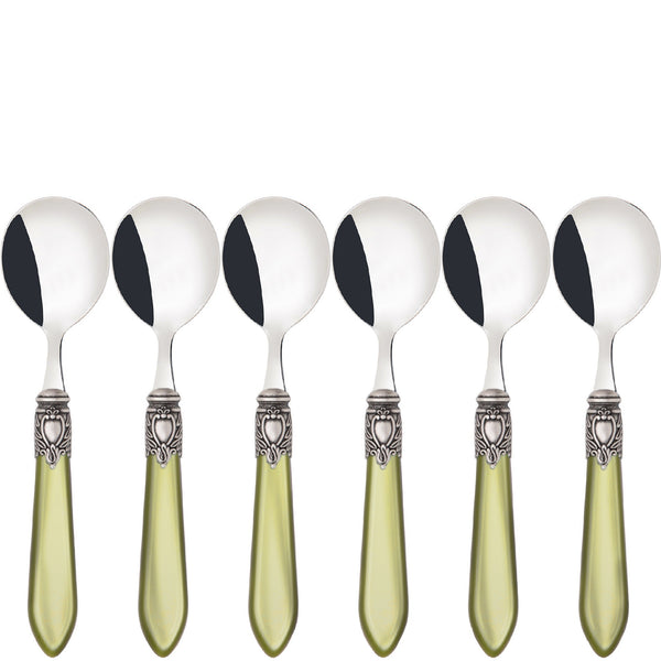 Oxford Antique Soup Spoons Set -  Chartreuse Green