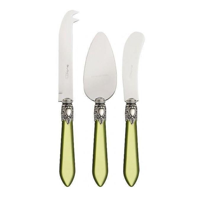 Oxford Antique 3 Piece Cheese Knife Set - Chartreuse-Casa Bugatti USA