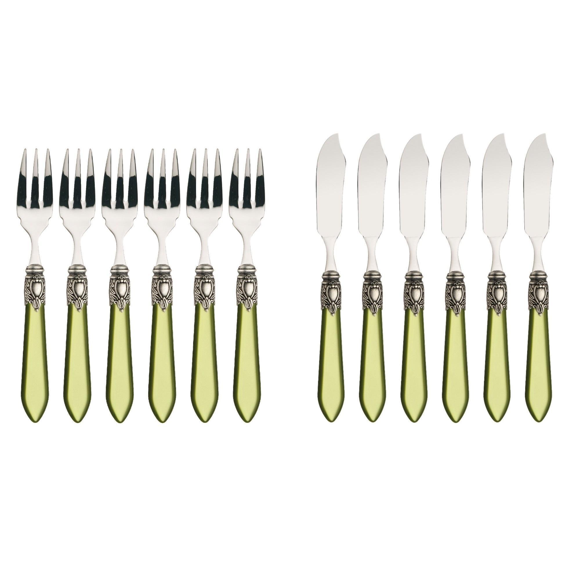 Oxford Antique 12 Piece Fish Set  Chartreuse