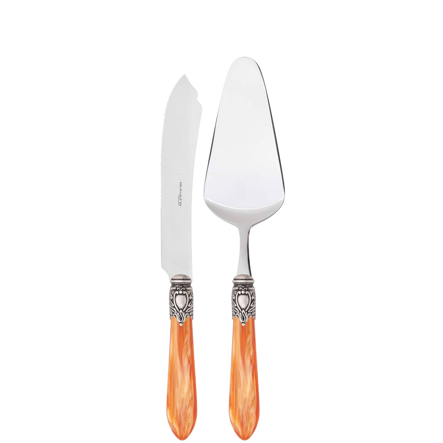 Oxford Antique 2 Piece Cake Serving set - Tangerine