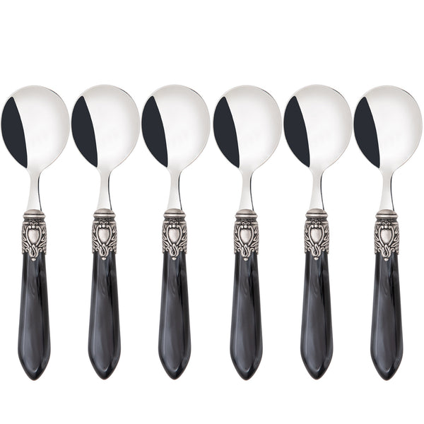 Oxford Antique Soup Spoons Set -  Charcoal