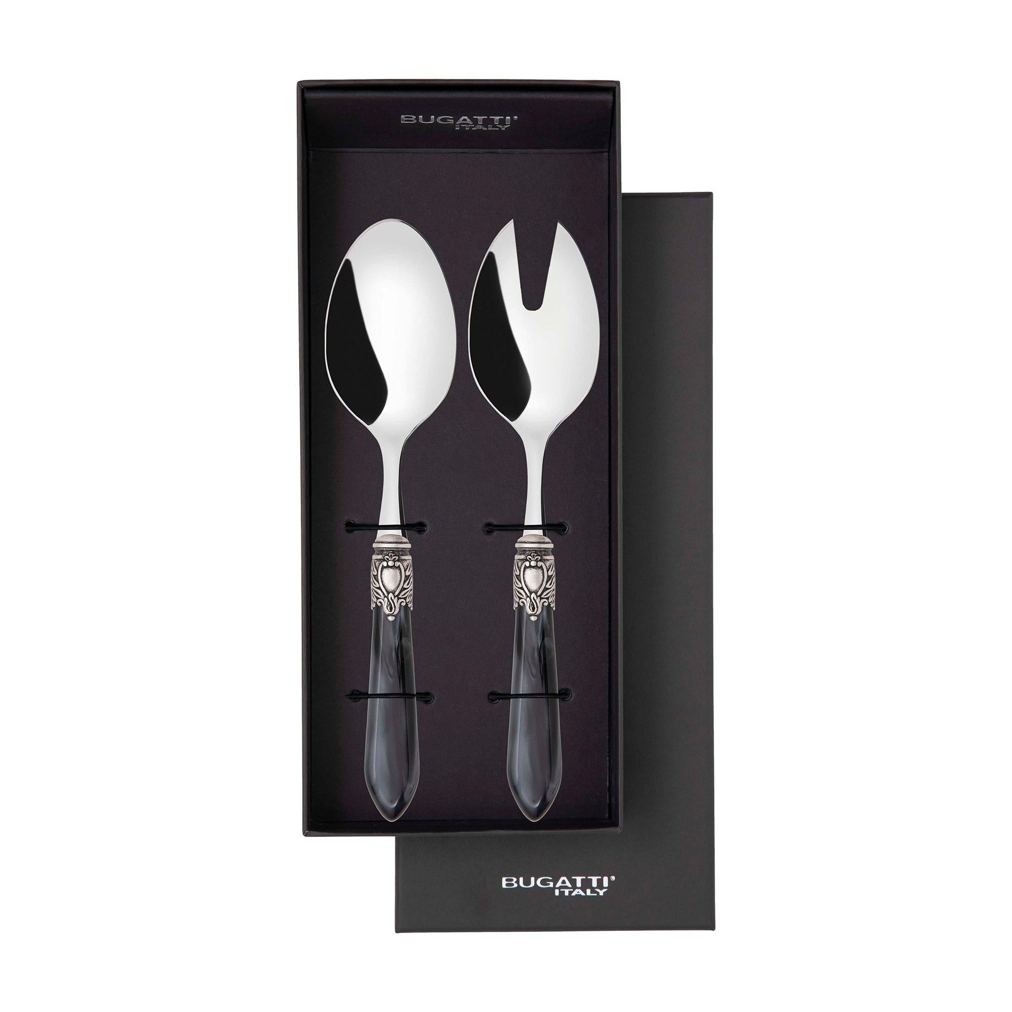 Oxford Antique 2 Piece Salad Servers - Charcoal