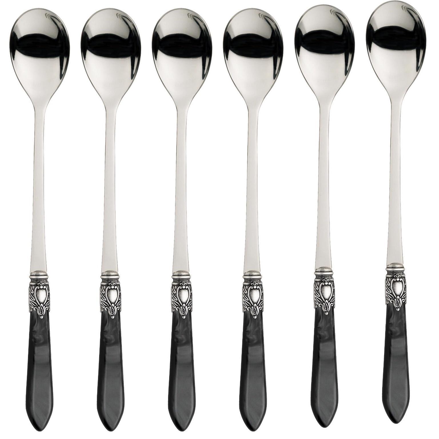 Oxford Antique 6 Piece Cocktail / Latte Spoons Charcoal