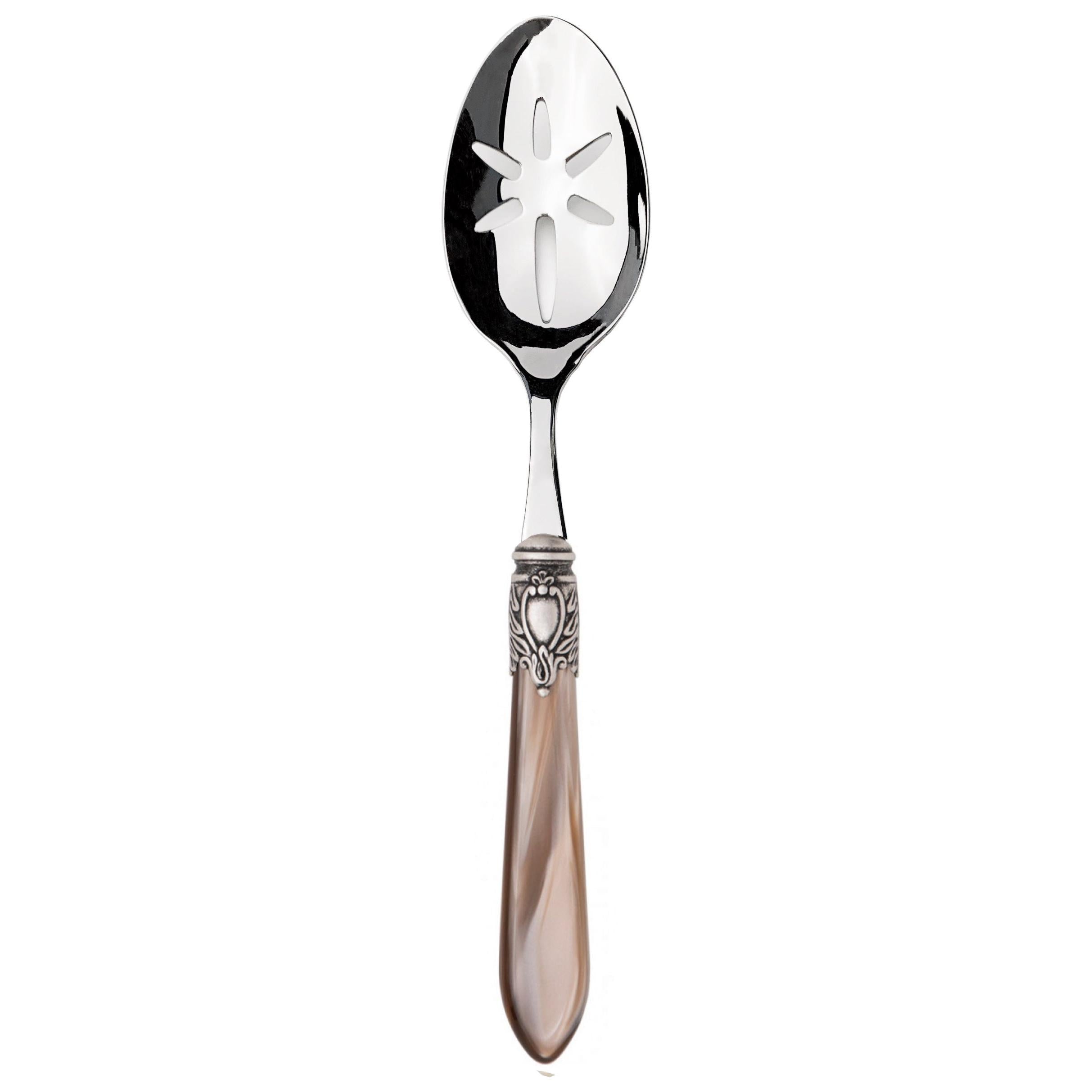 Oxford Antique Slotted Serving Spoon  Taupe