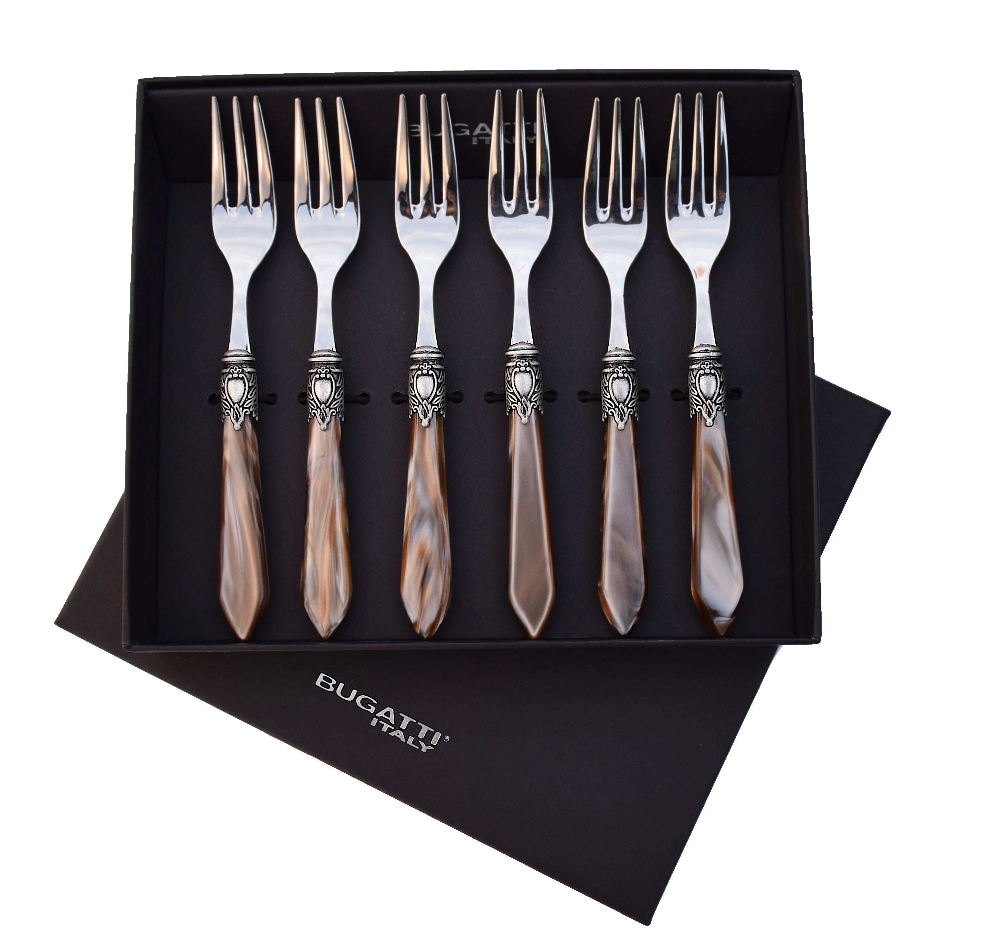 Oxford Antique 6 Piece Cocktail Fork Set Taupe /Onyx