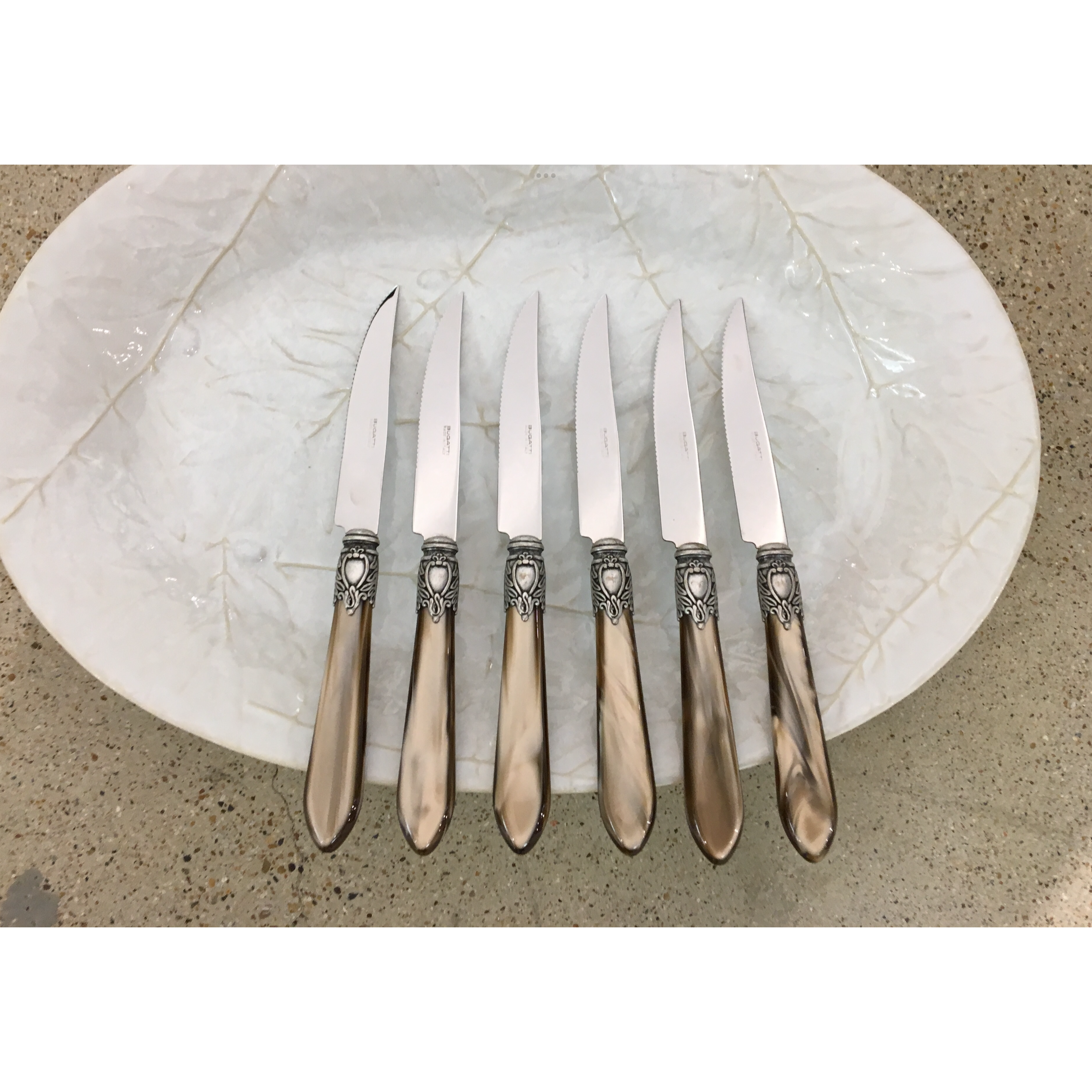 Oxford Antique 6 piece Steak knife set - TAUPE