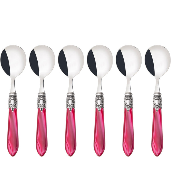 Oxford Antique Soup Spoons Set -  Raspberry
