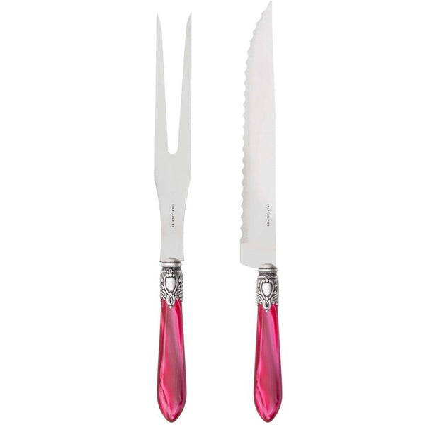 Oxford Antique Roast Carving Set - Raspberry