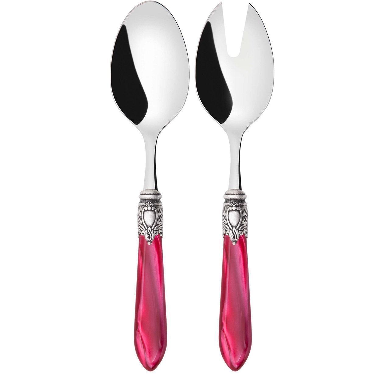 Oxford Antique 2 Piece Salad Servers - Raspberry