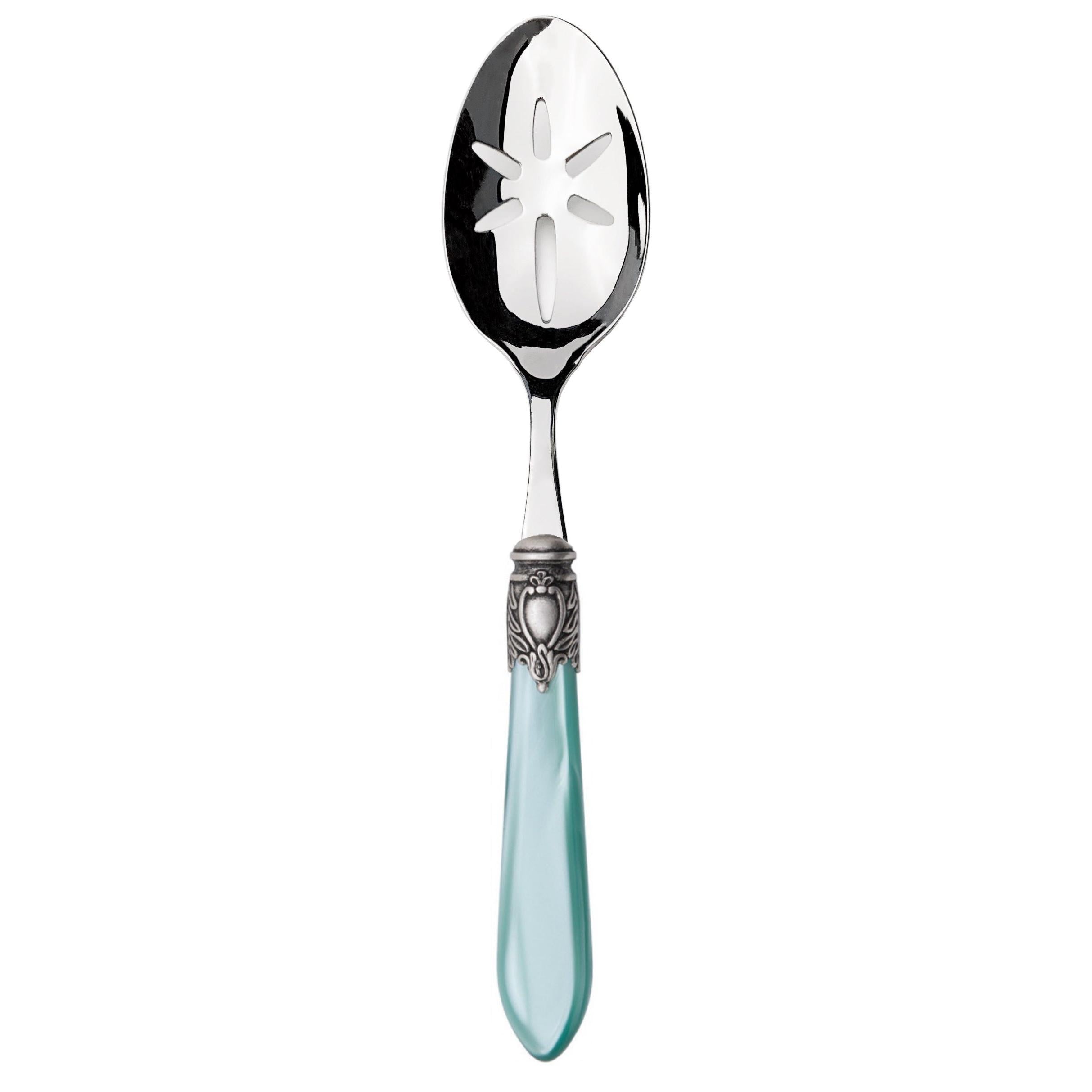 Oxford Antique Slotted Serving Spoon  Aqua