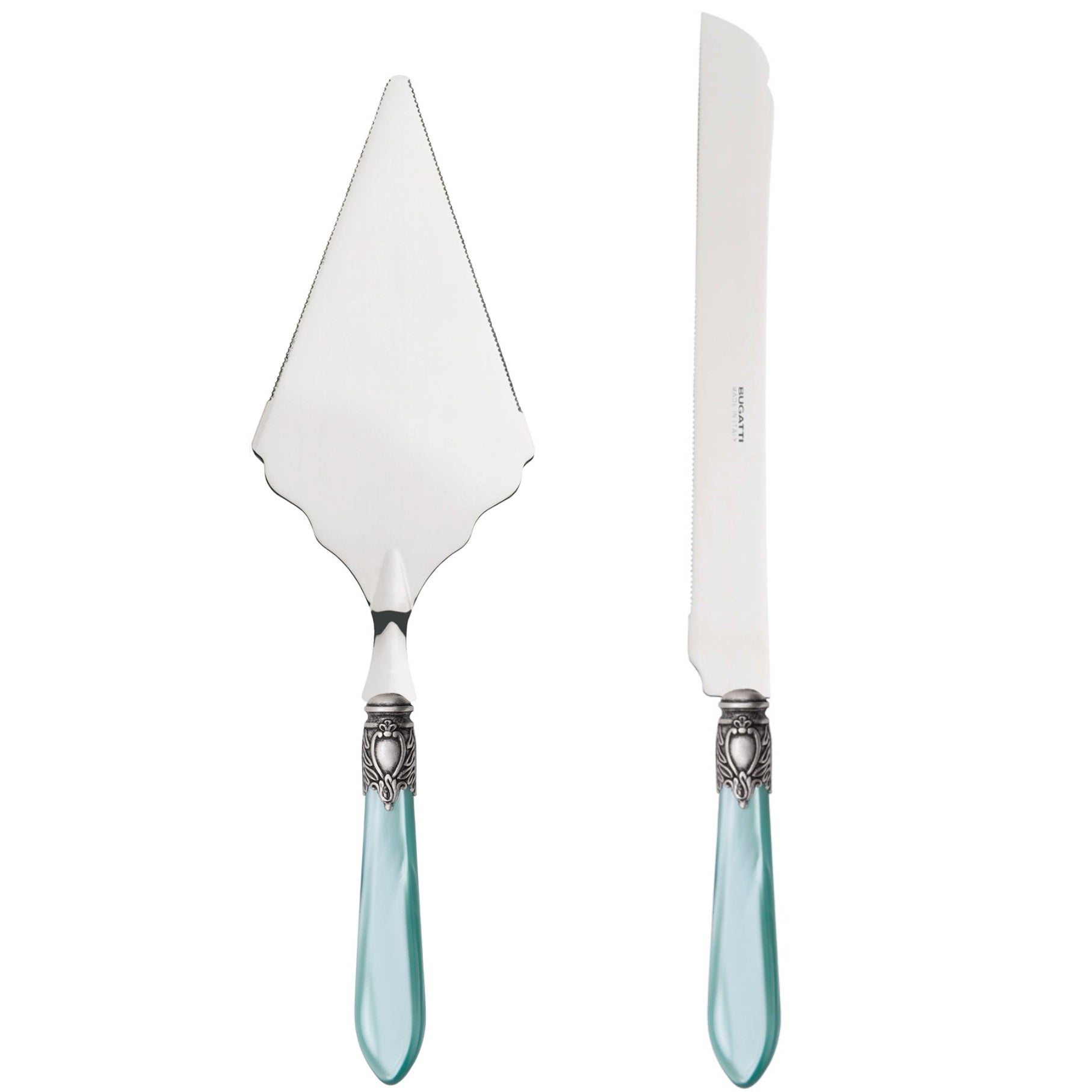 Oxford Antique 2 Piece Large Cake Serving Set serrated - Aqua