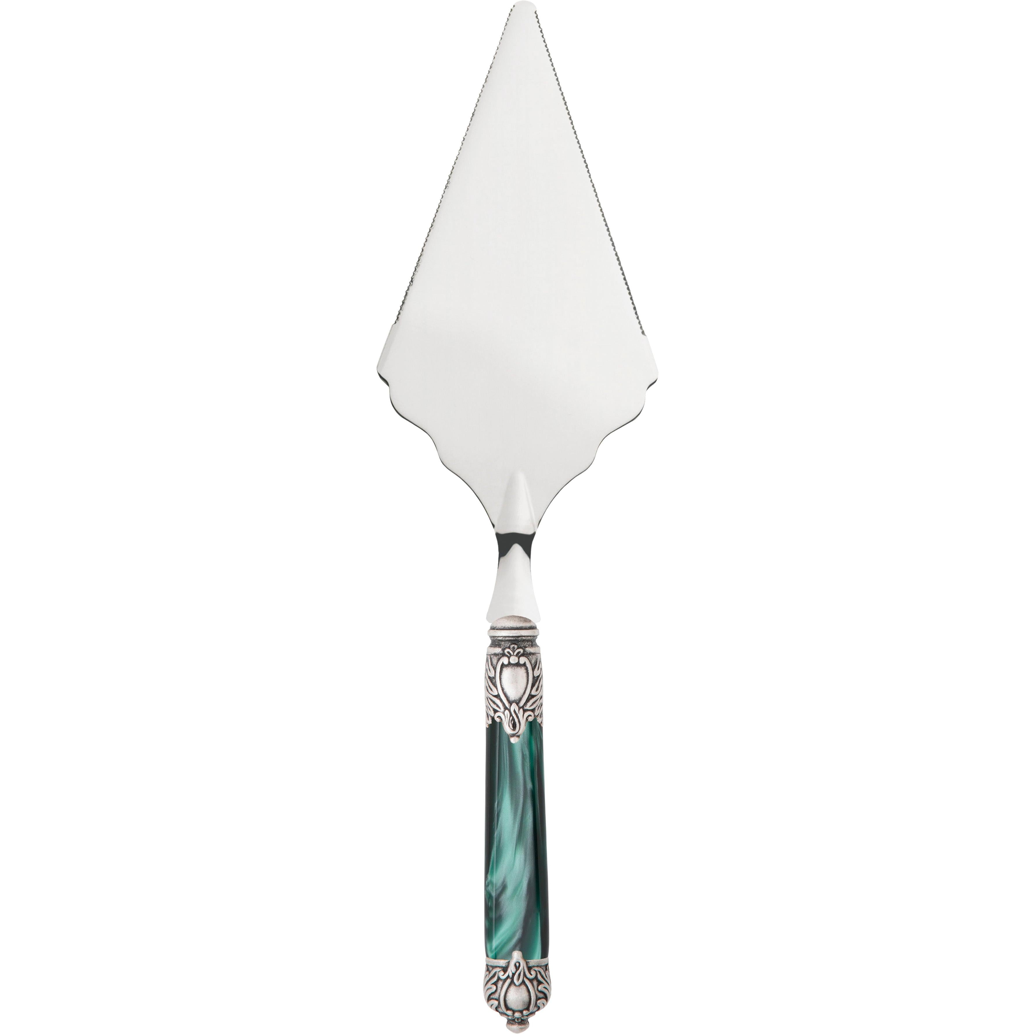 Rinascimento Antique Big Cake Server Serrated - Emerald Green