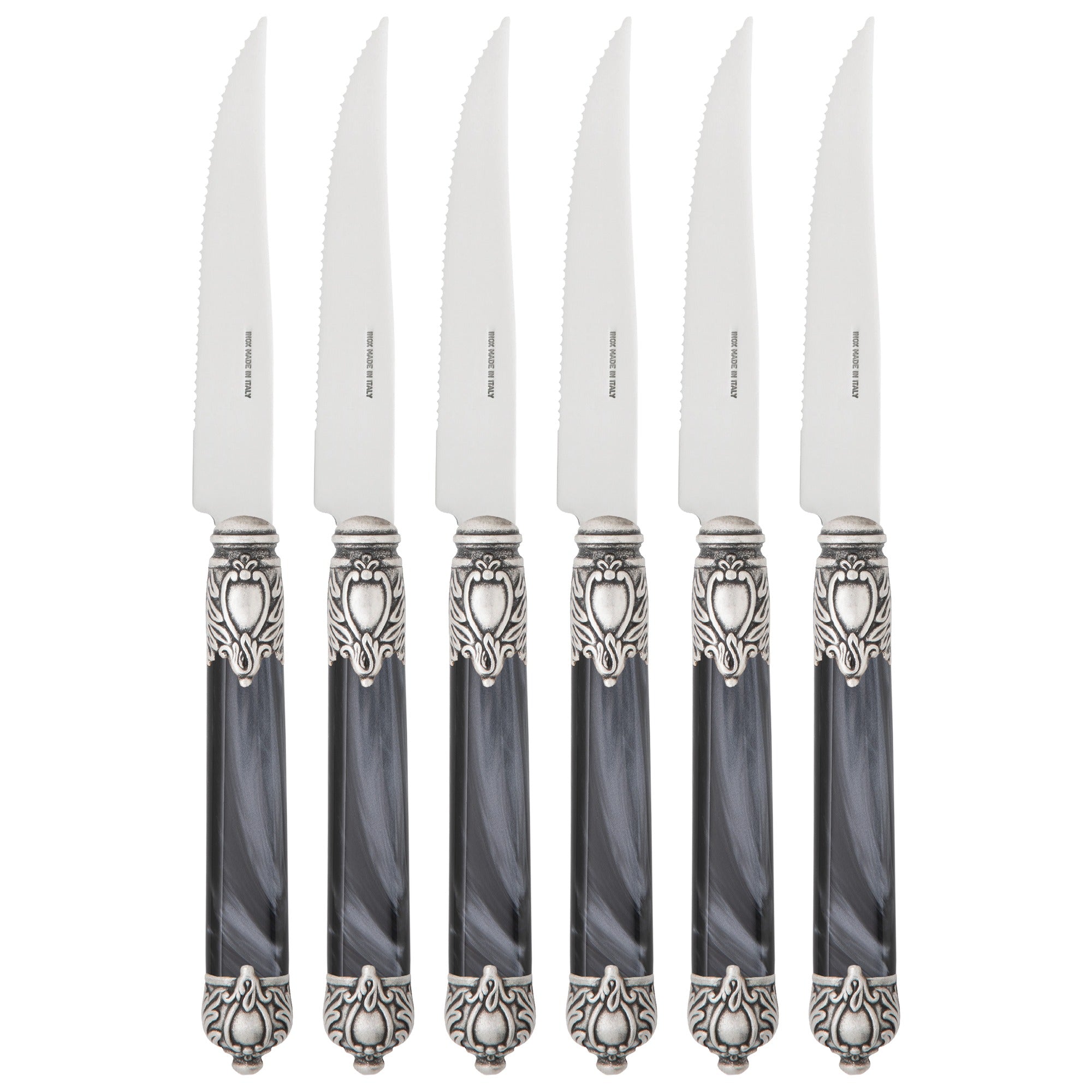 Rinascimento Antique Gold Steak Knife Set - Charcoal