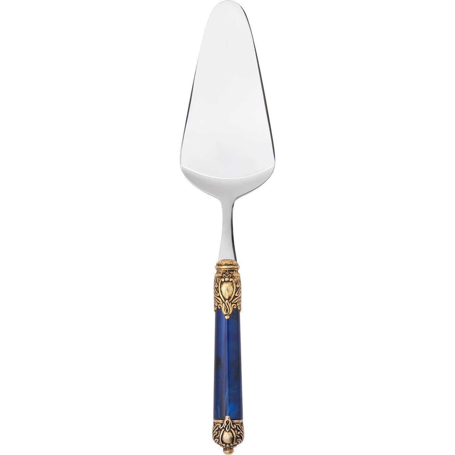 Rinascimento Gold ring Cake Server - Royal Blue