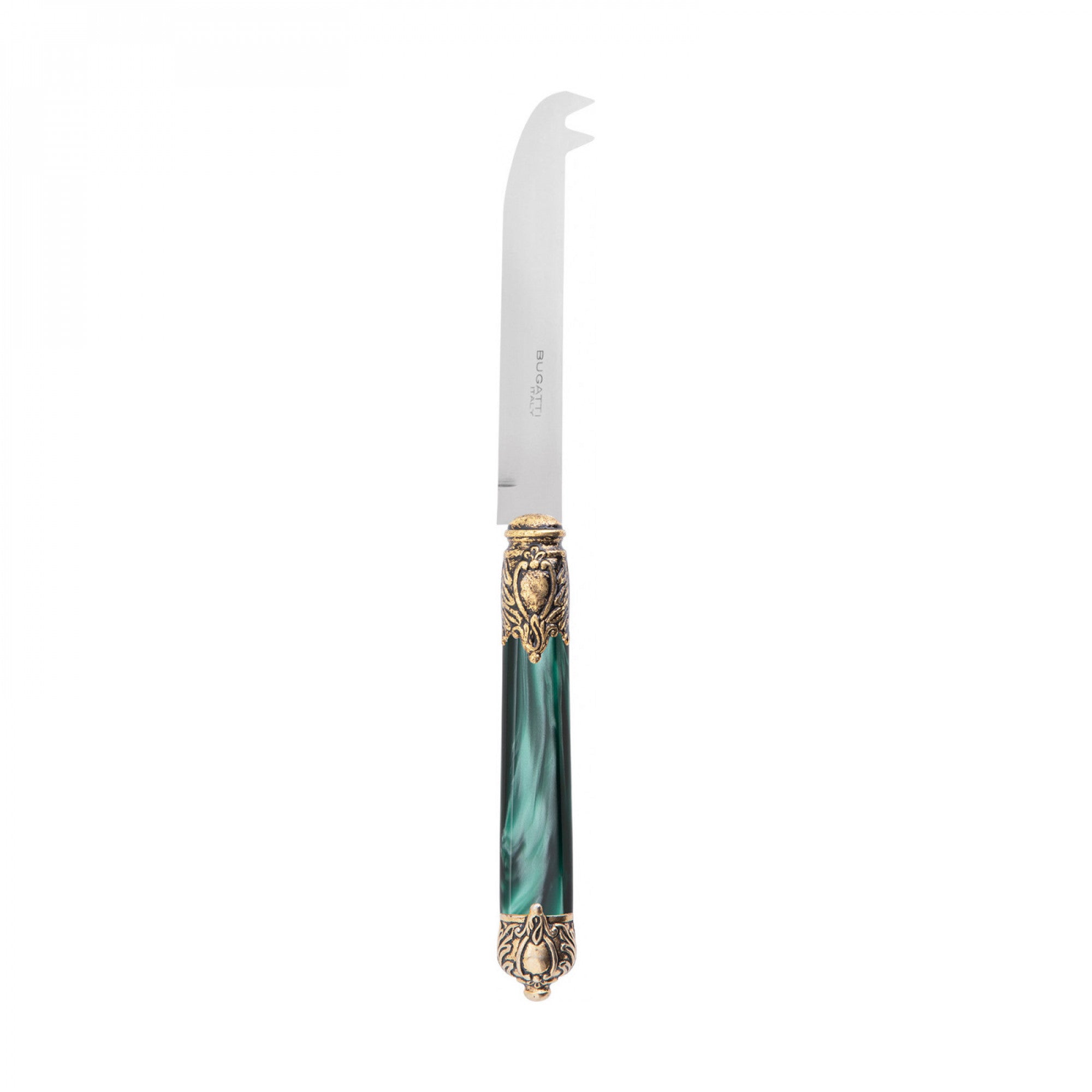 Rinascimento Gold ring Cheese Knife 23 cm (9.05 Inch) - Emerald Green