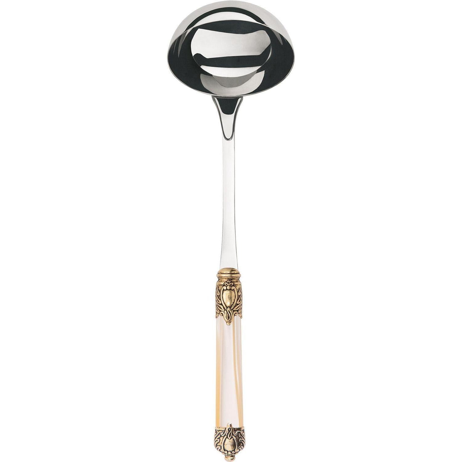 Rinascimento Gold ring Soup Ladle - Ivory