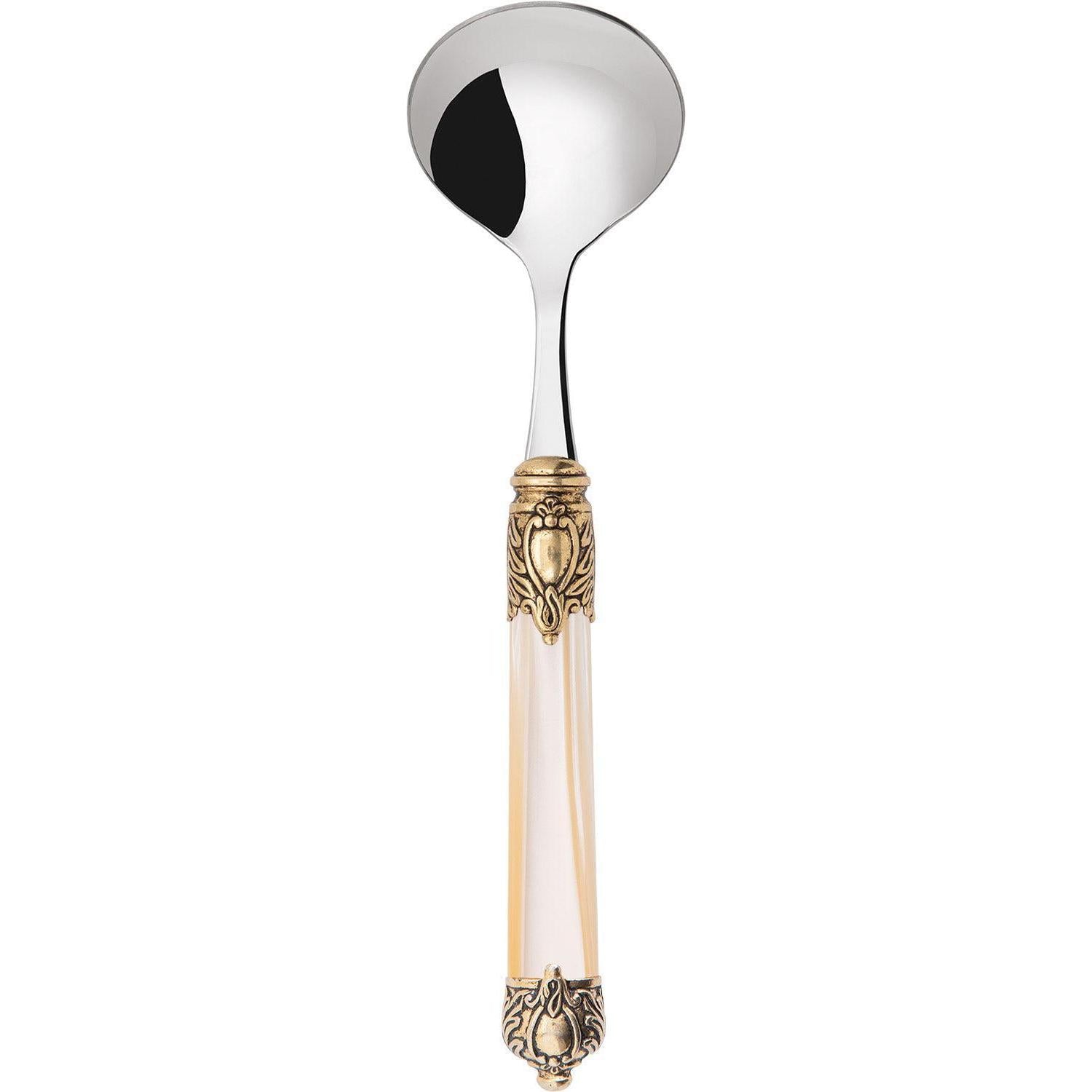 Rinascimento Gold ring Sauce Ladle - Ivory