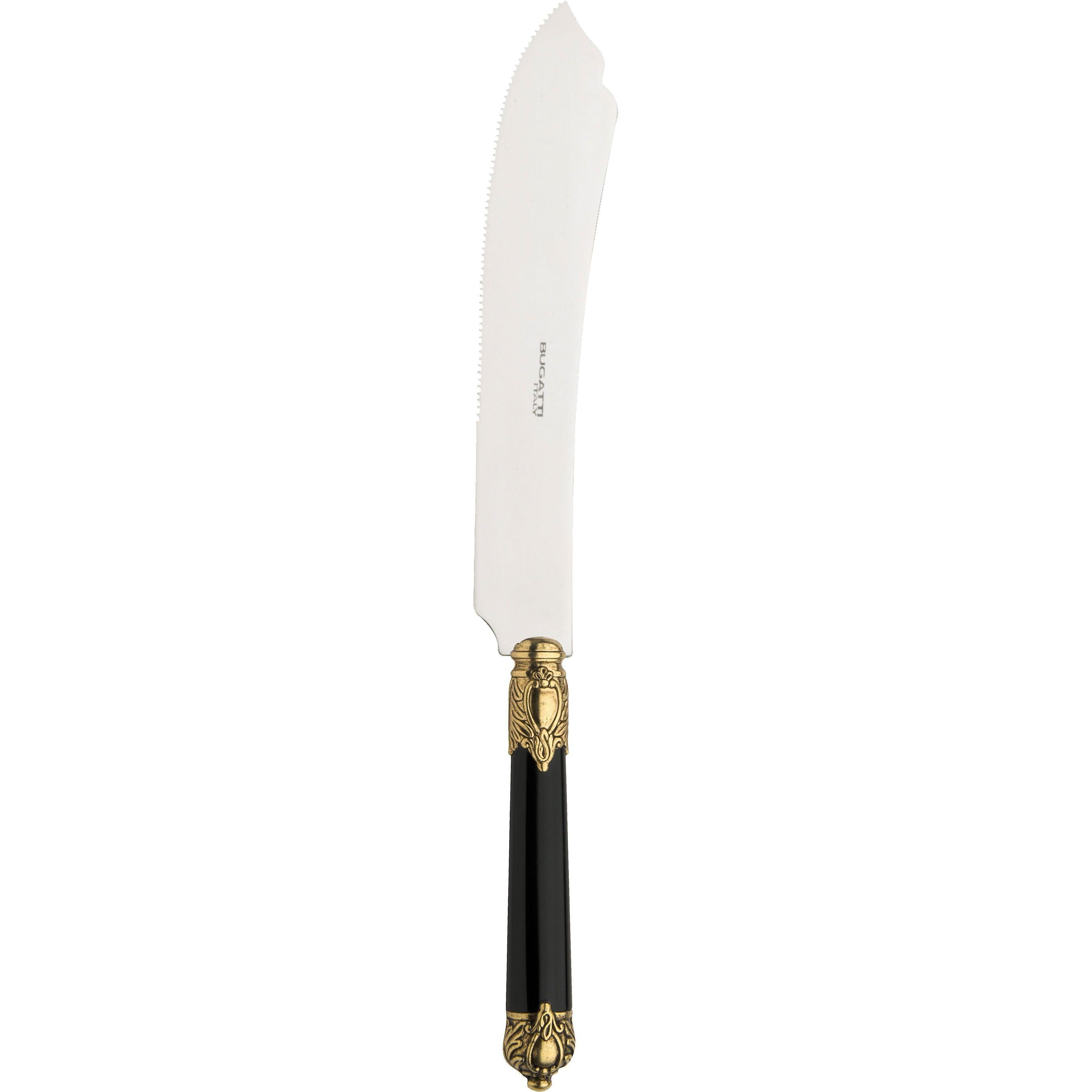 Rinascimento Gold ring Cake Knife 28 cm (11.02 Inch) - Black