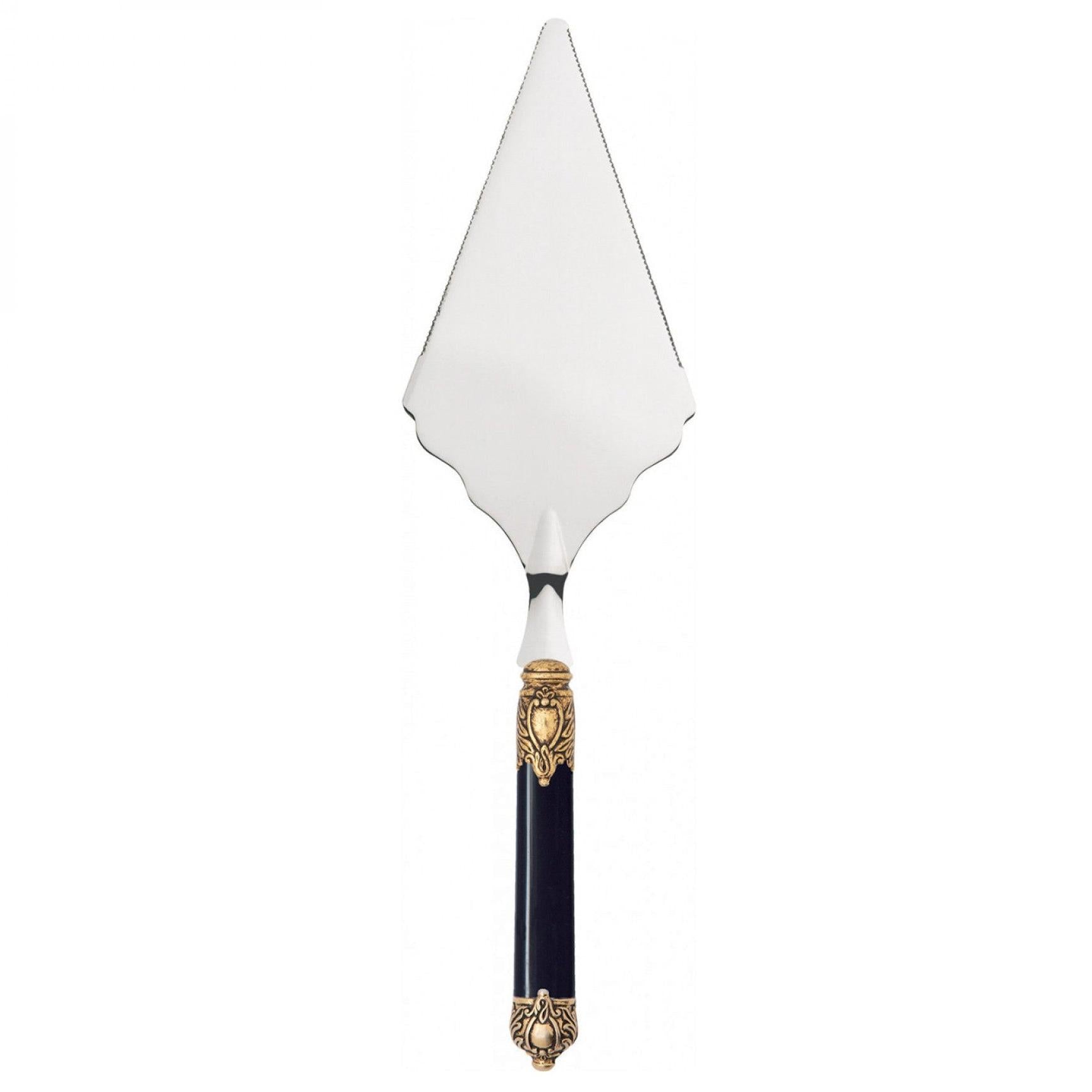 Rinascimento Gold ring Big Cake Server Serrated - Black