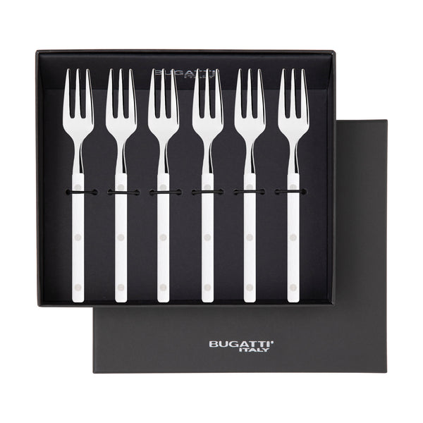 Allegra Cocktail / Cake Fork Set - White-Casa Bugatti USA